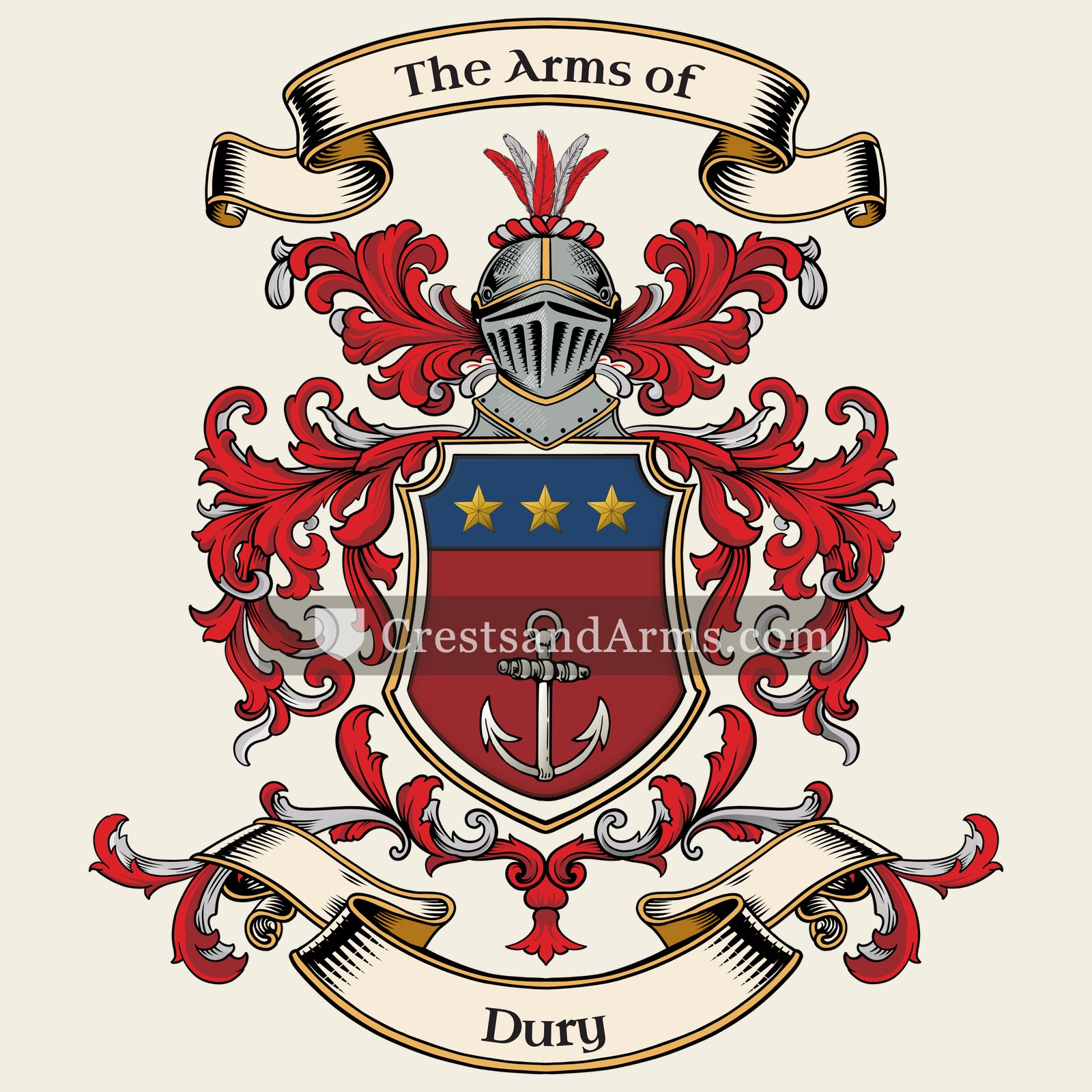 The Dury coat of arms