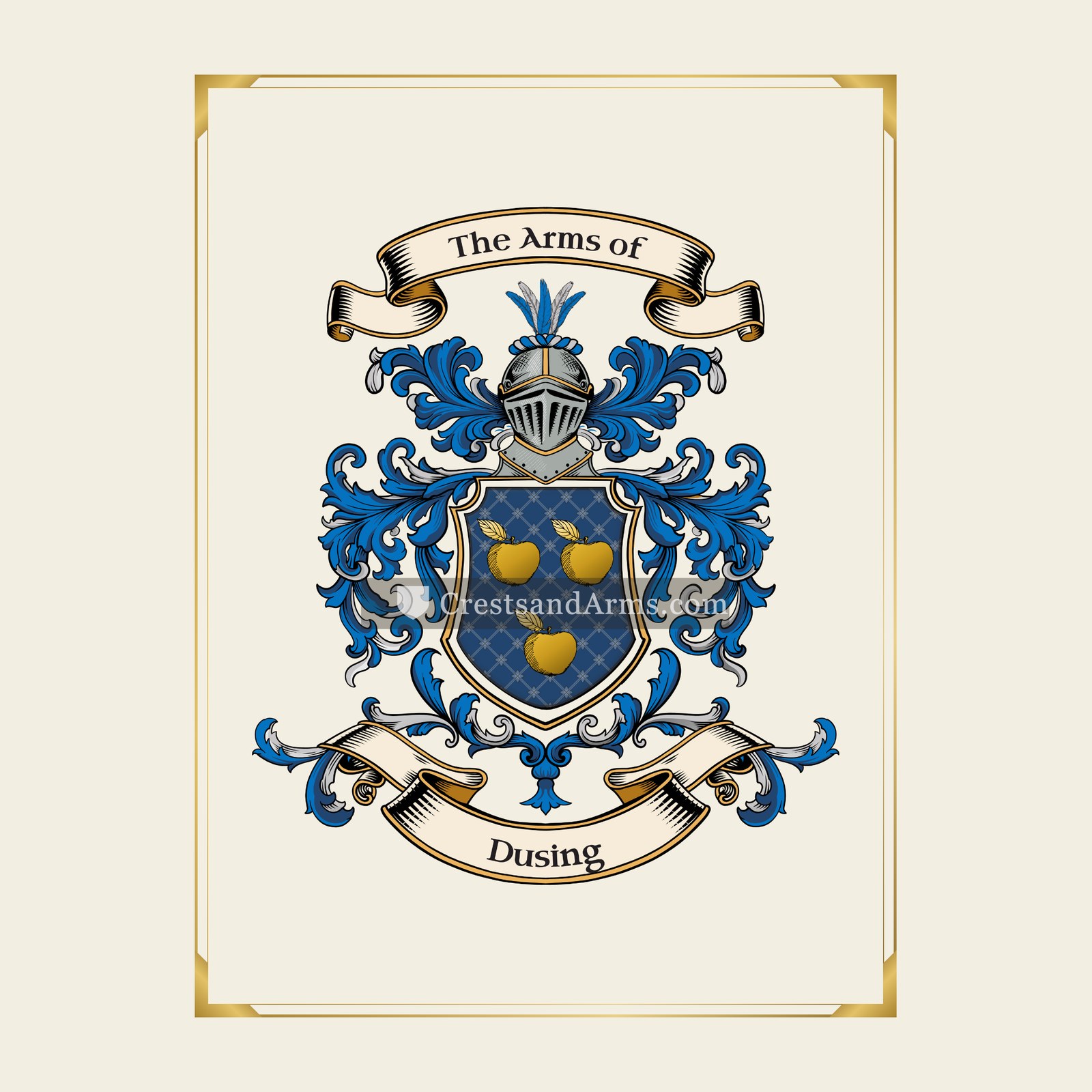 With gold border