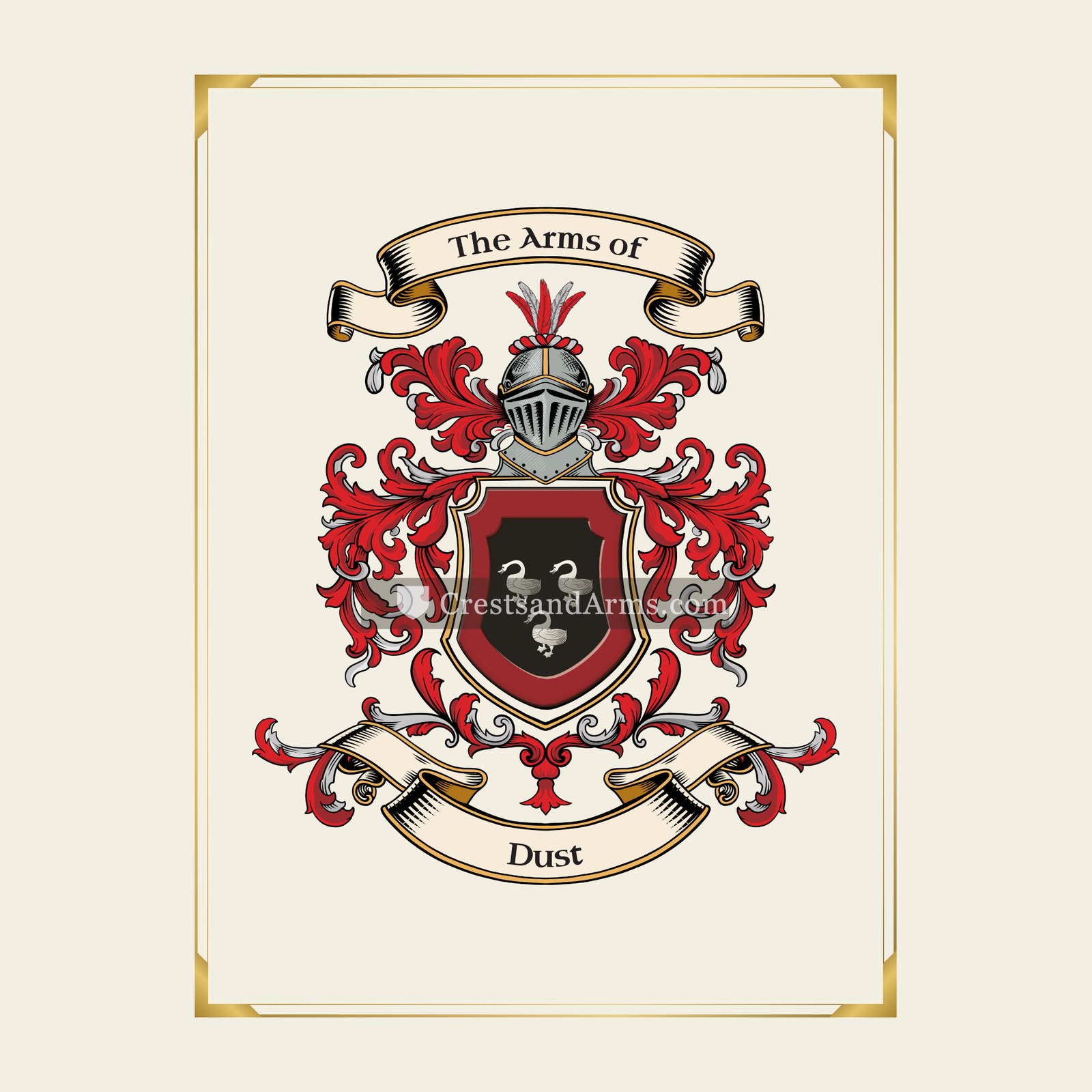 With gold border
