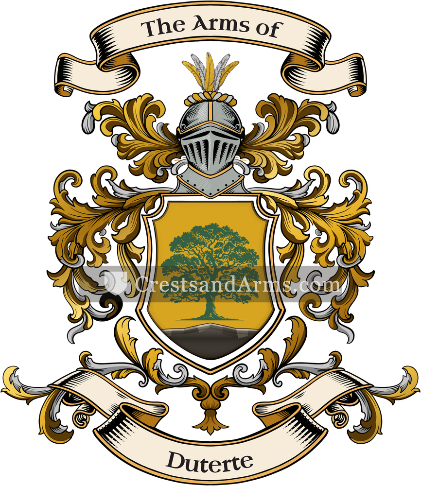 The Duterte coat of arms, drawn from the recorded blazon