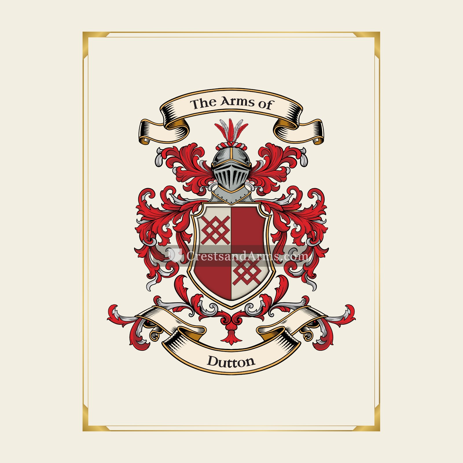 With gold border