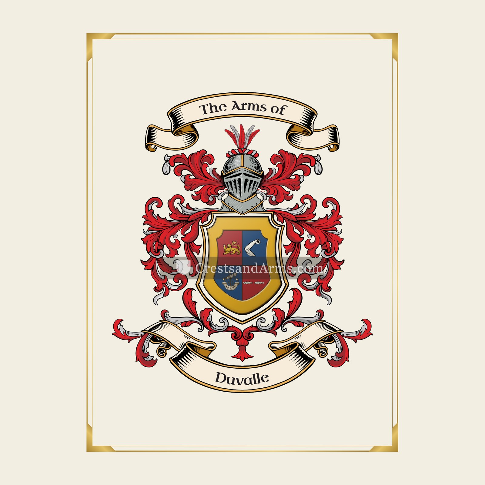 With gold border