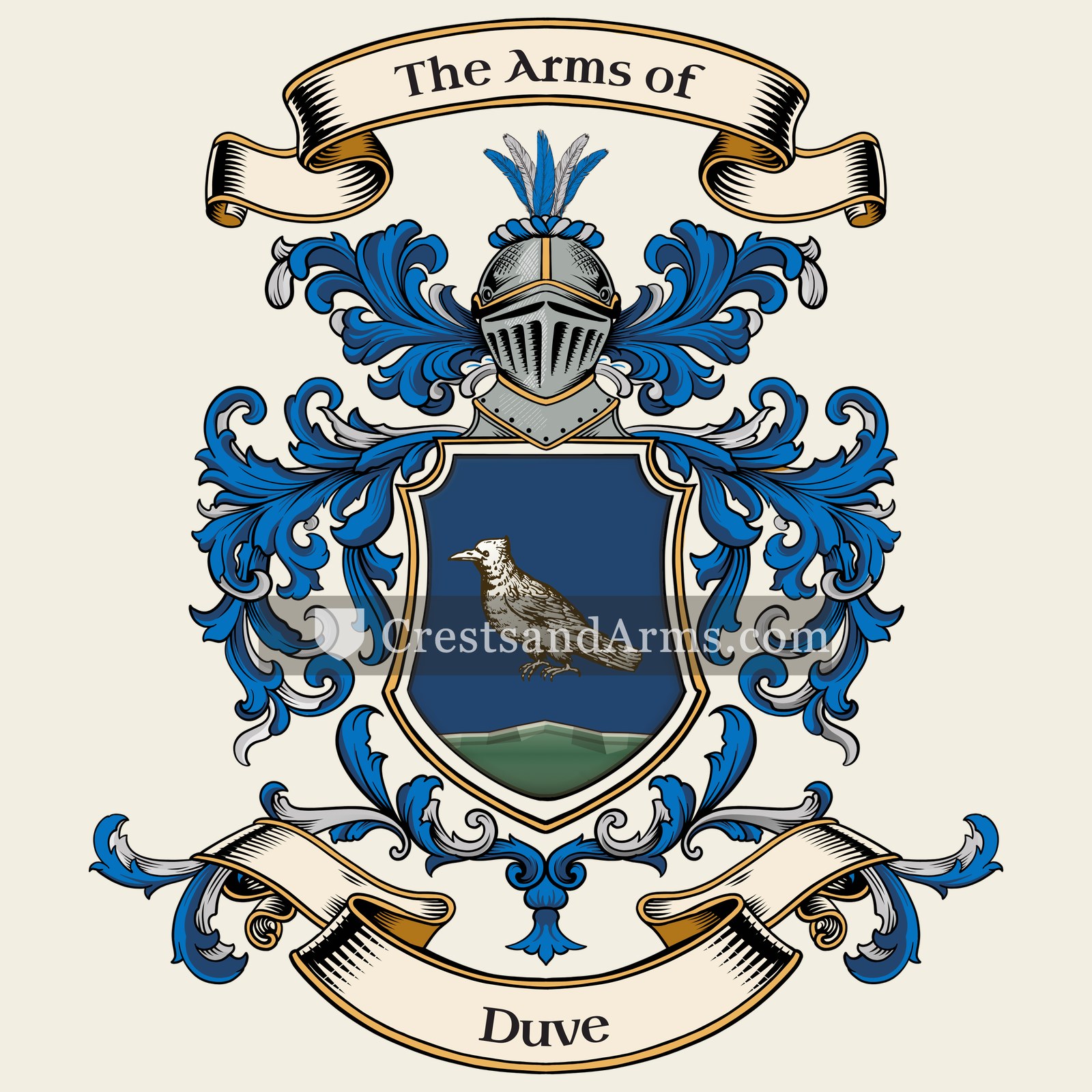 The Duve coat of arms, drawn from the recorded blazon