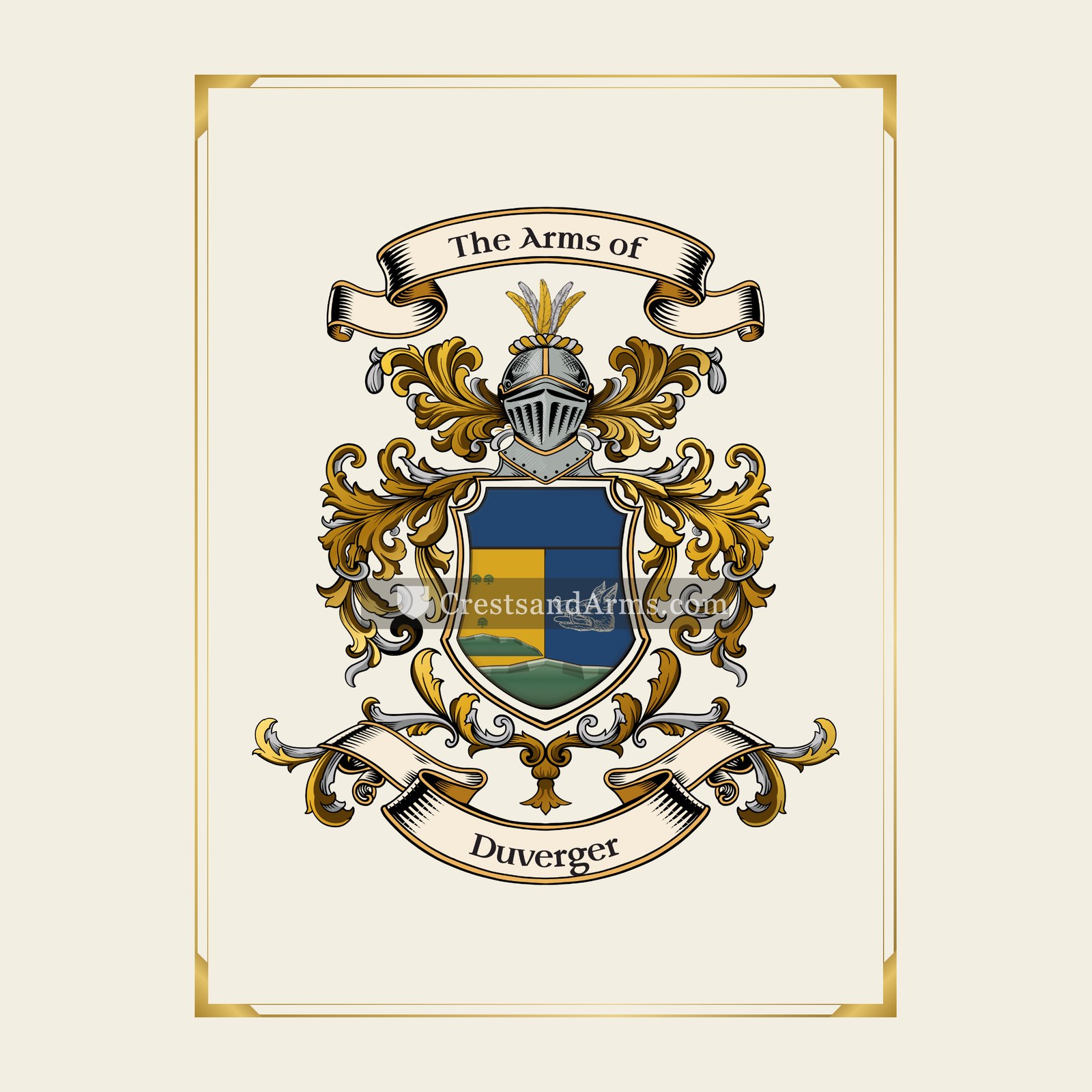 With gold border