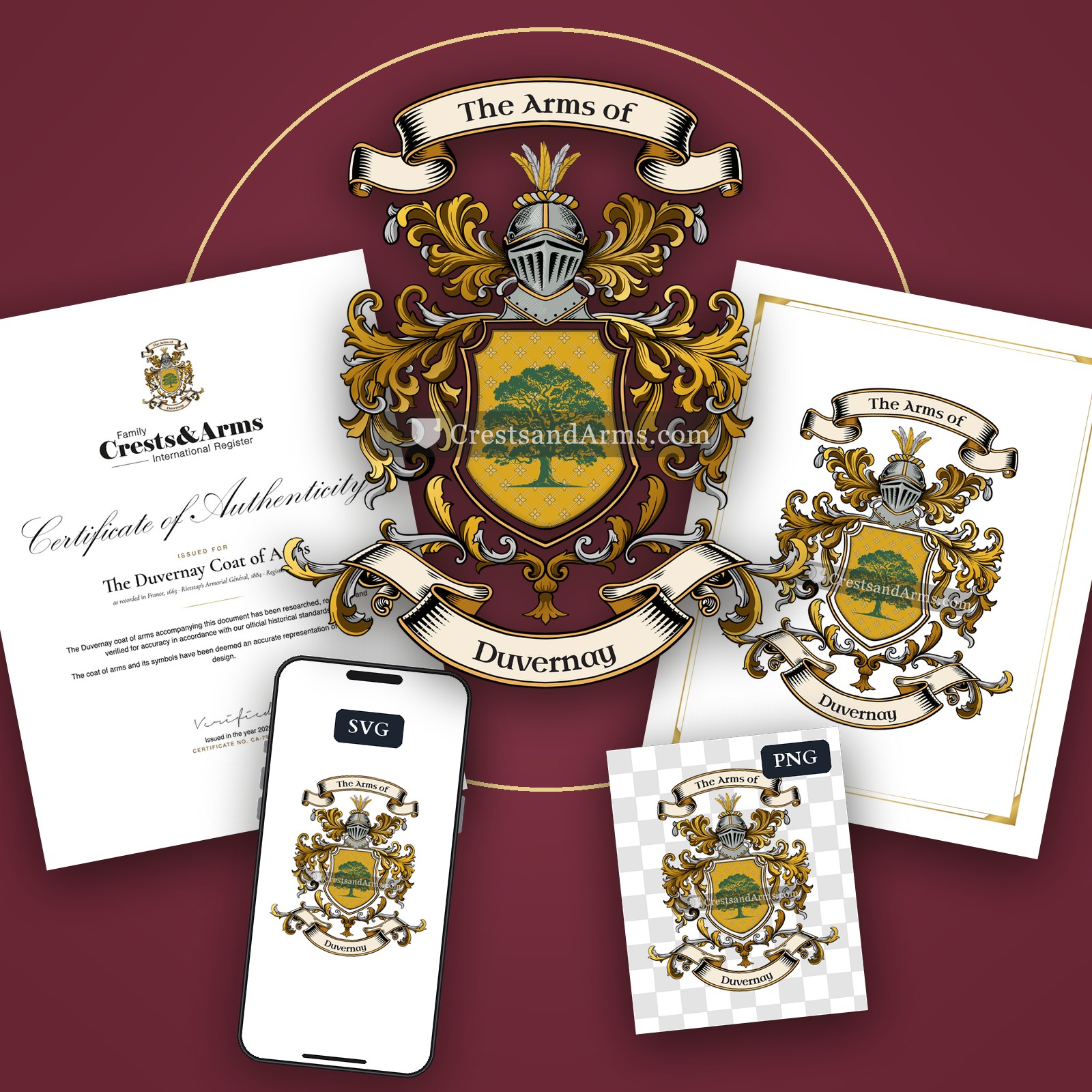 The Duvernay arms on the coat of arms — digital pack