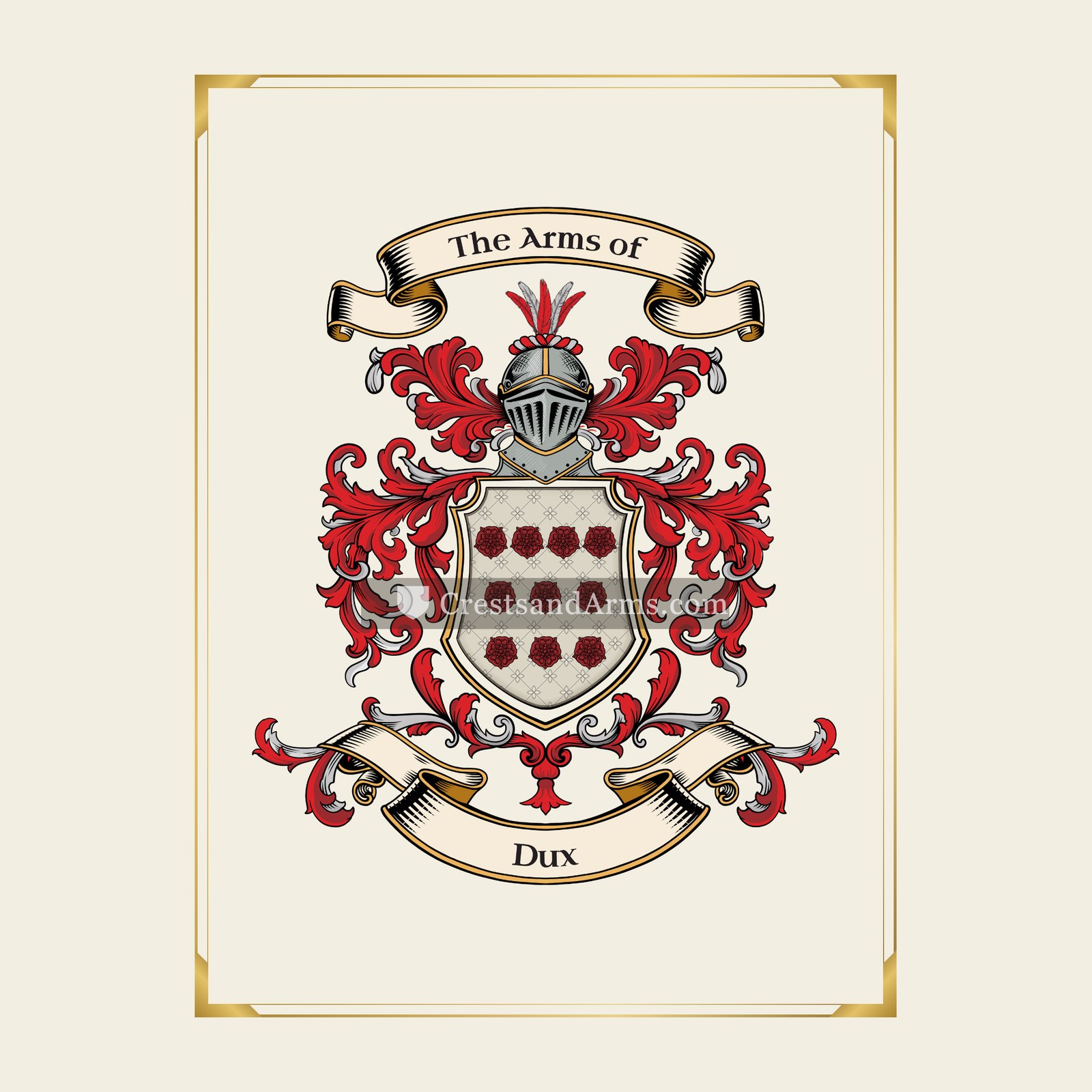 With gold border