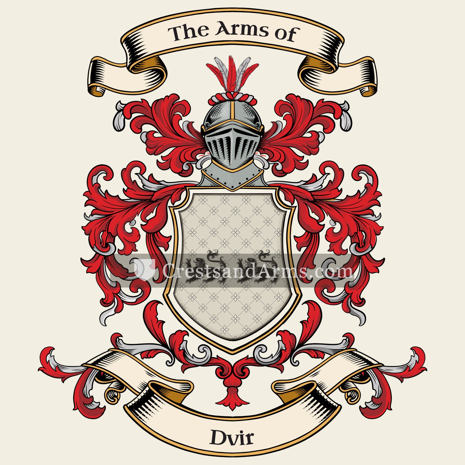 The Dvir coat of arms, drawn from the recorded blazon