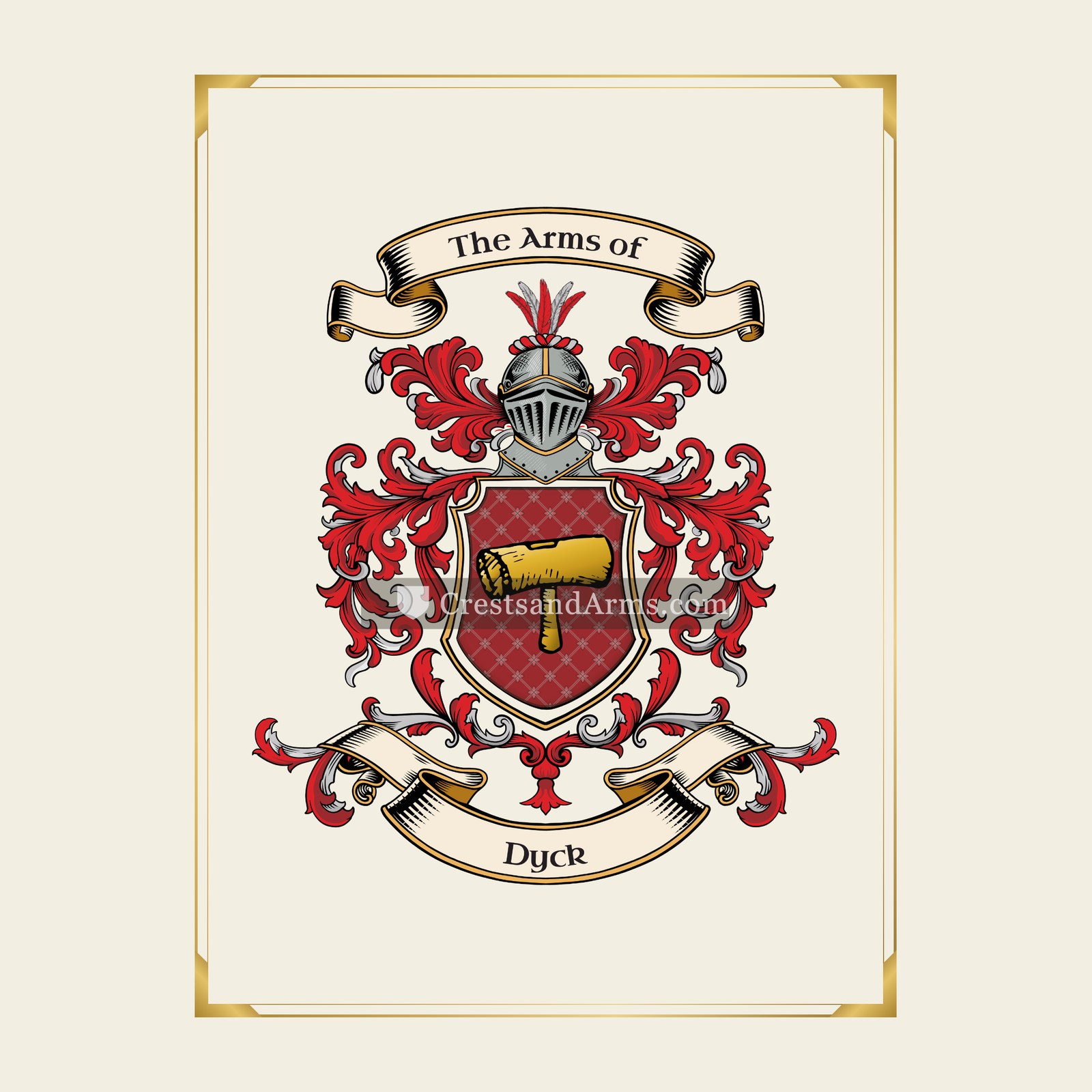 With gold border