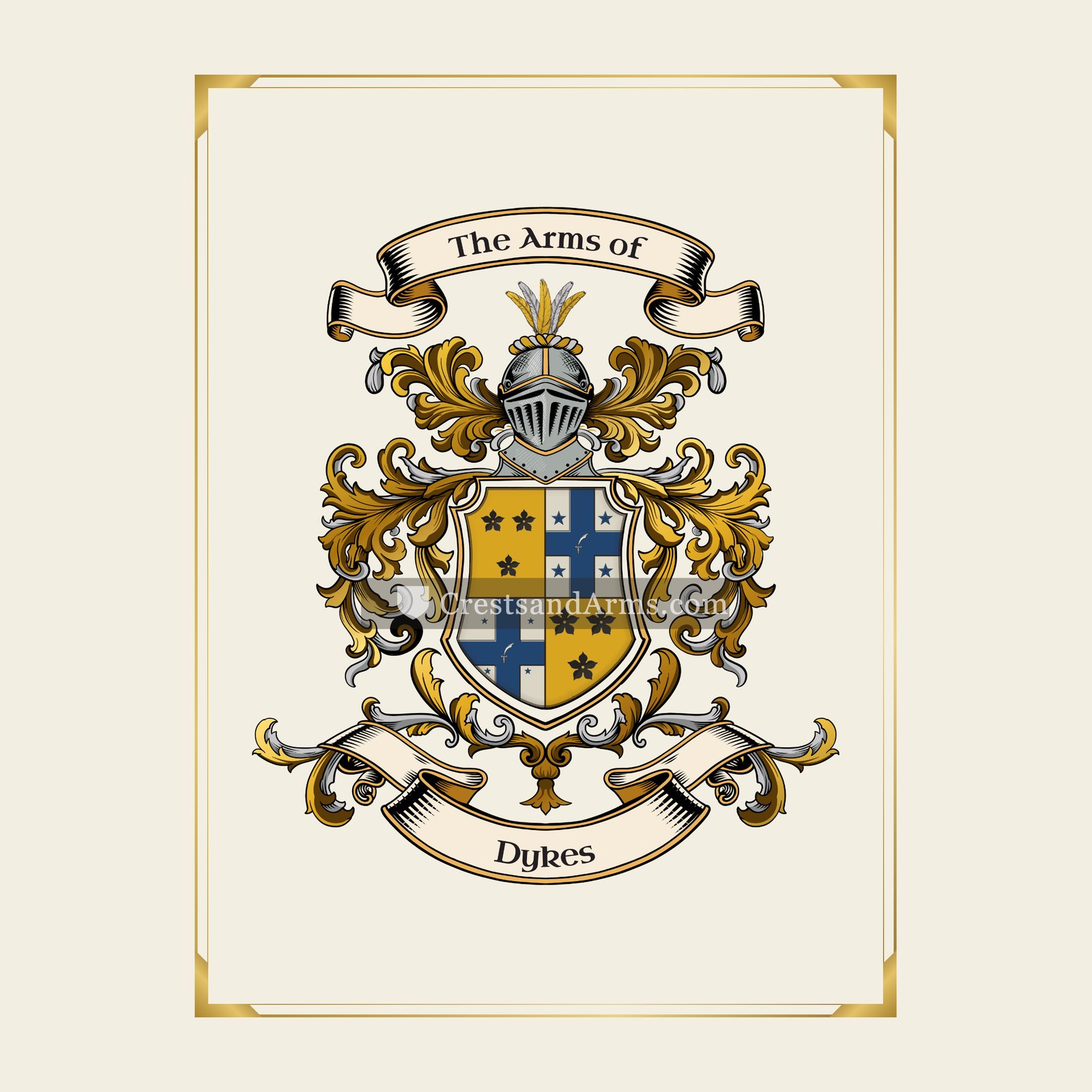 With gold border