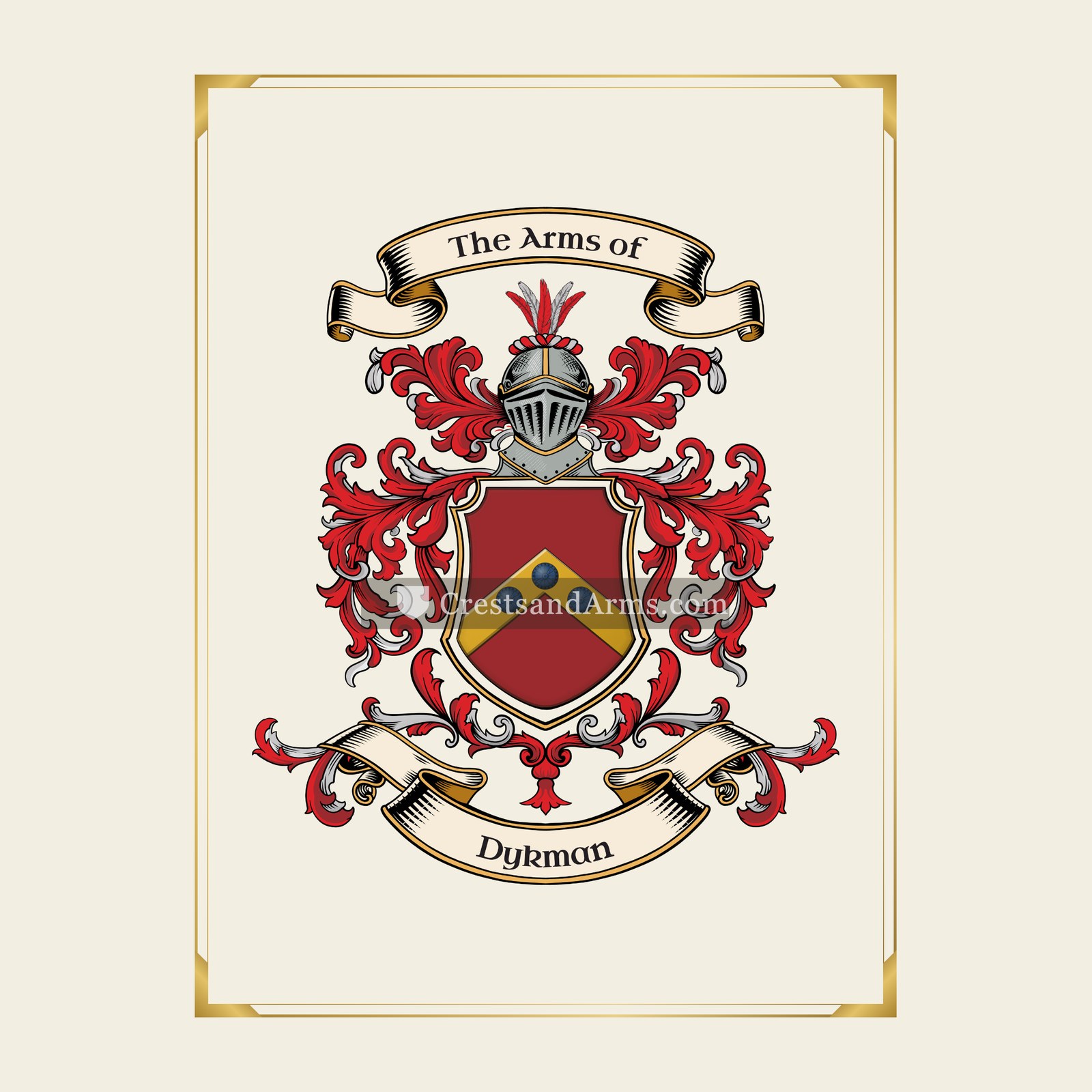 With gold border