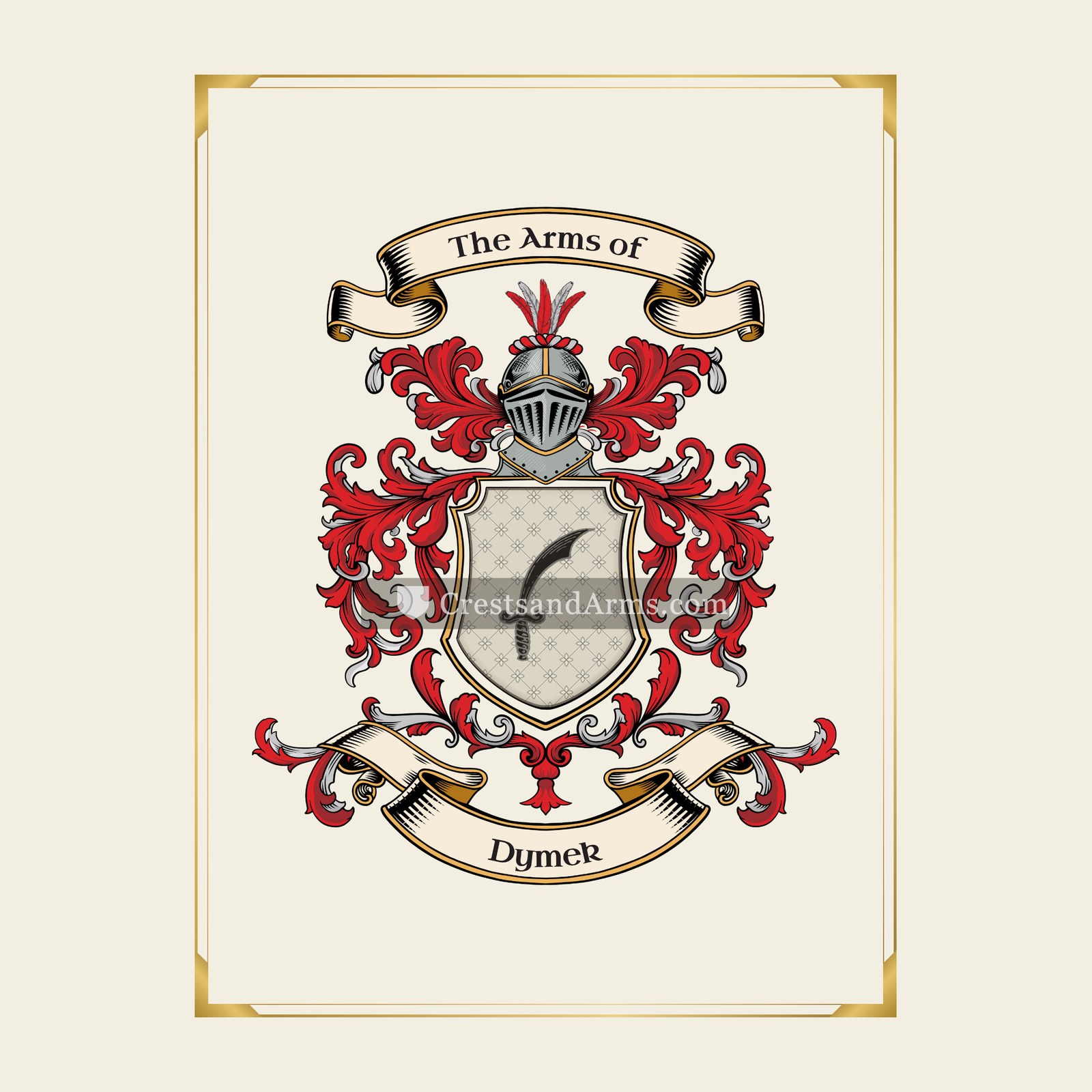 With gold border