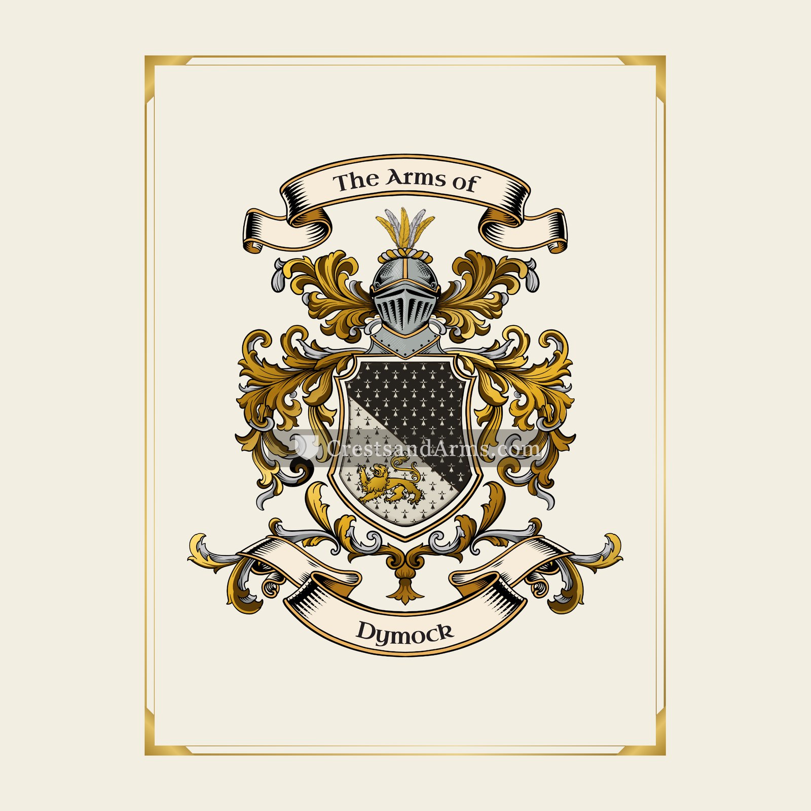 With gold border