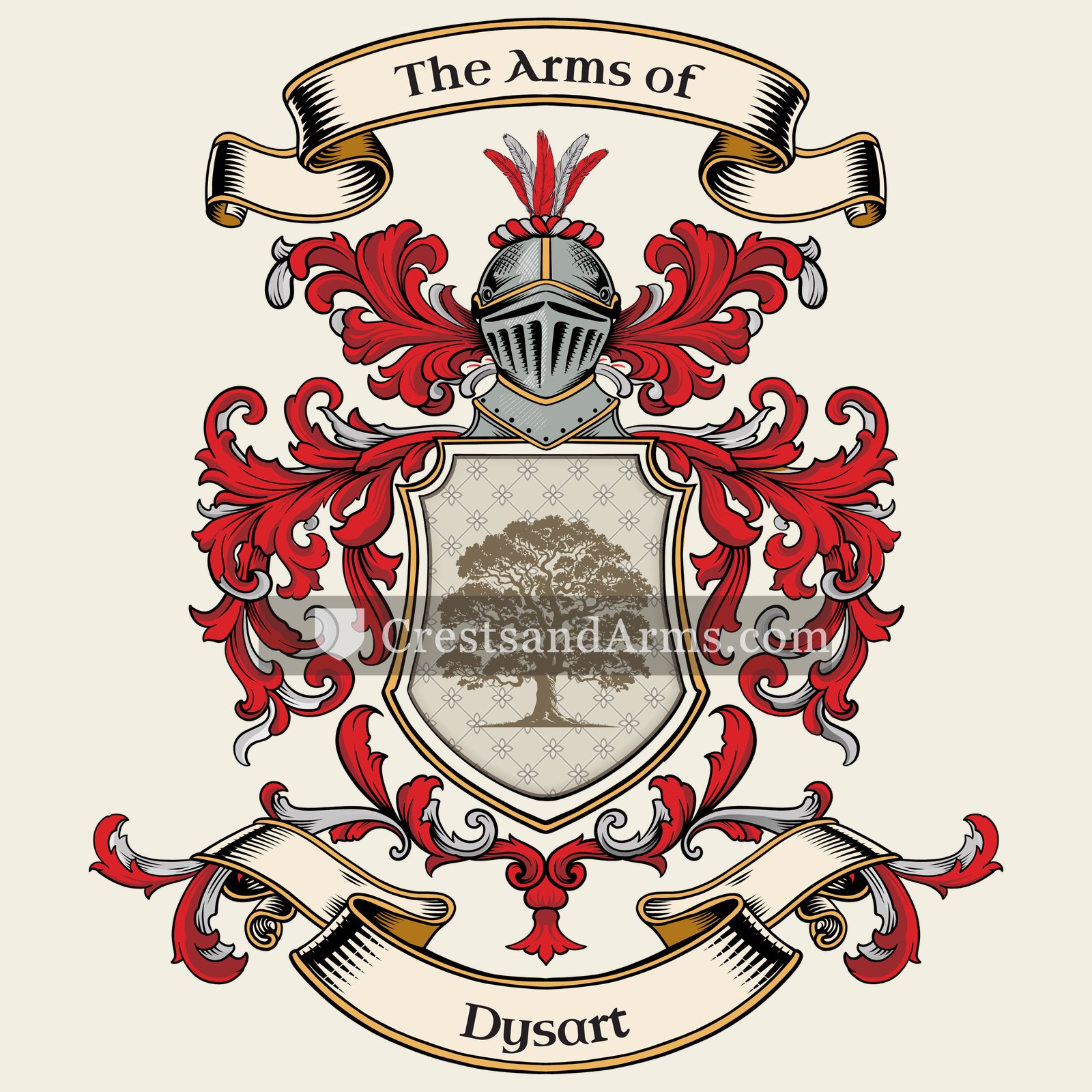 The Dysart coat of arms, drawn from the recorded blazon