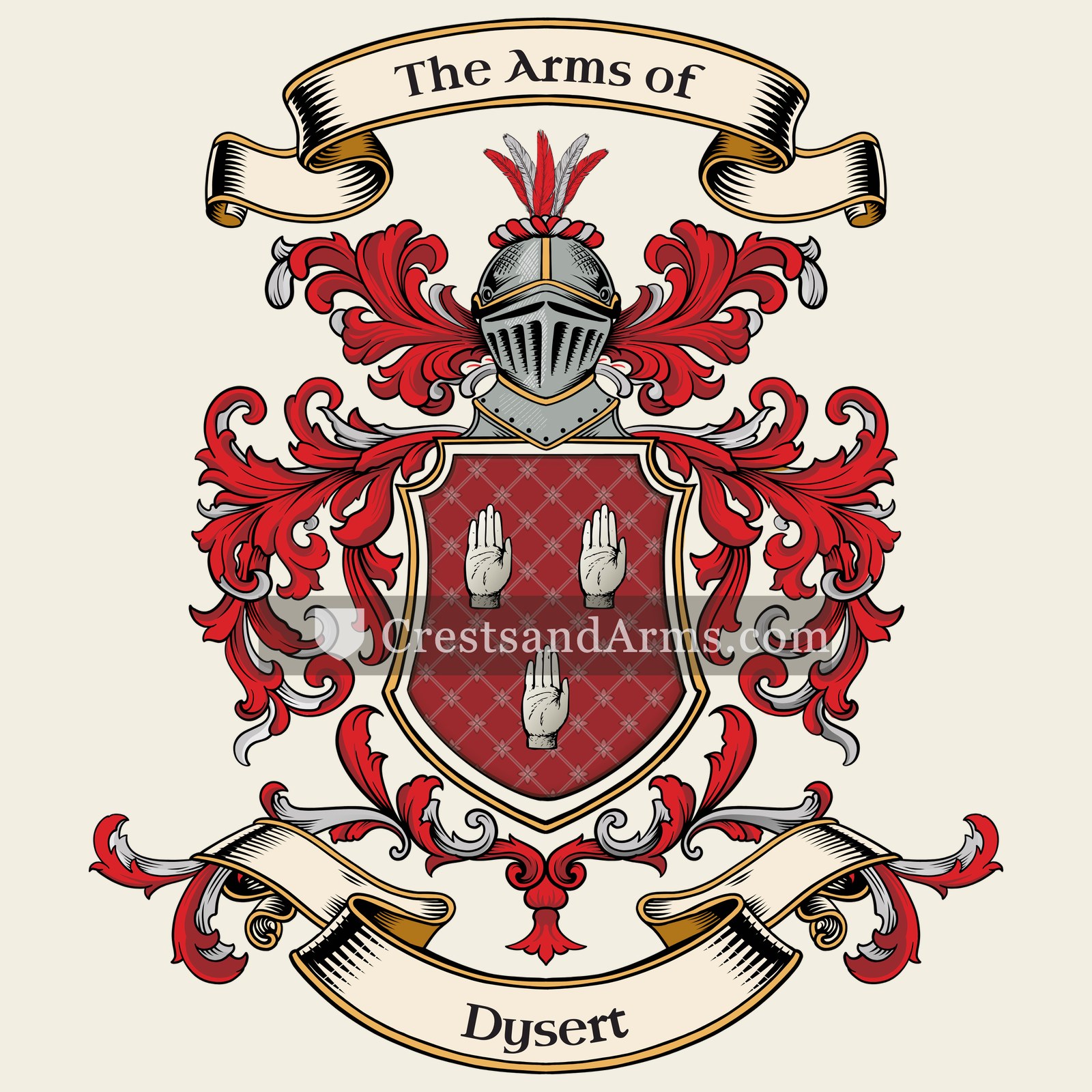 The Dysert coat of arms, drawn from the recorded blazon