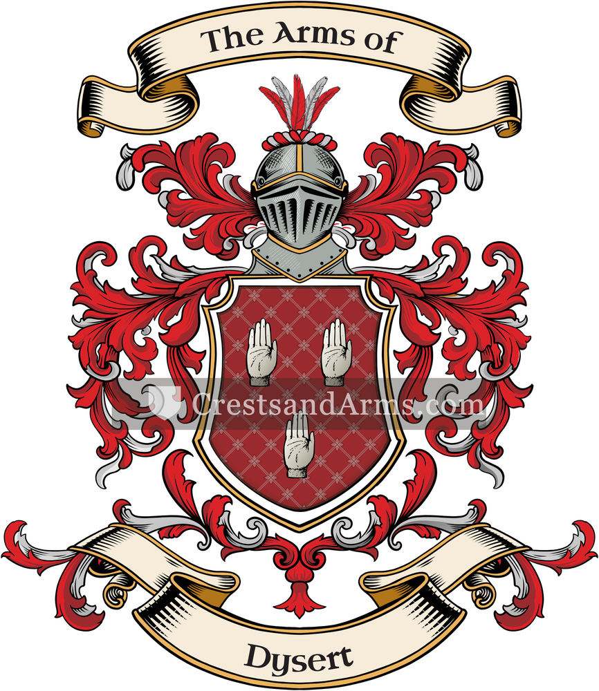 The Dysert coat of arms, drawn from the recorded blazon
