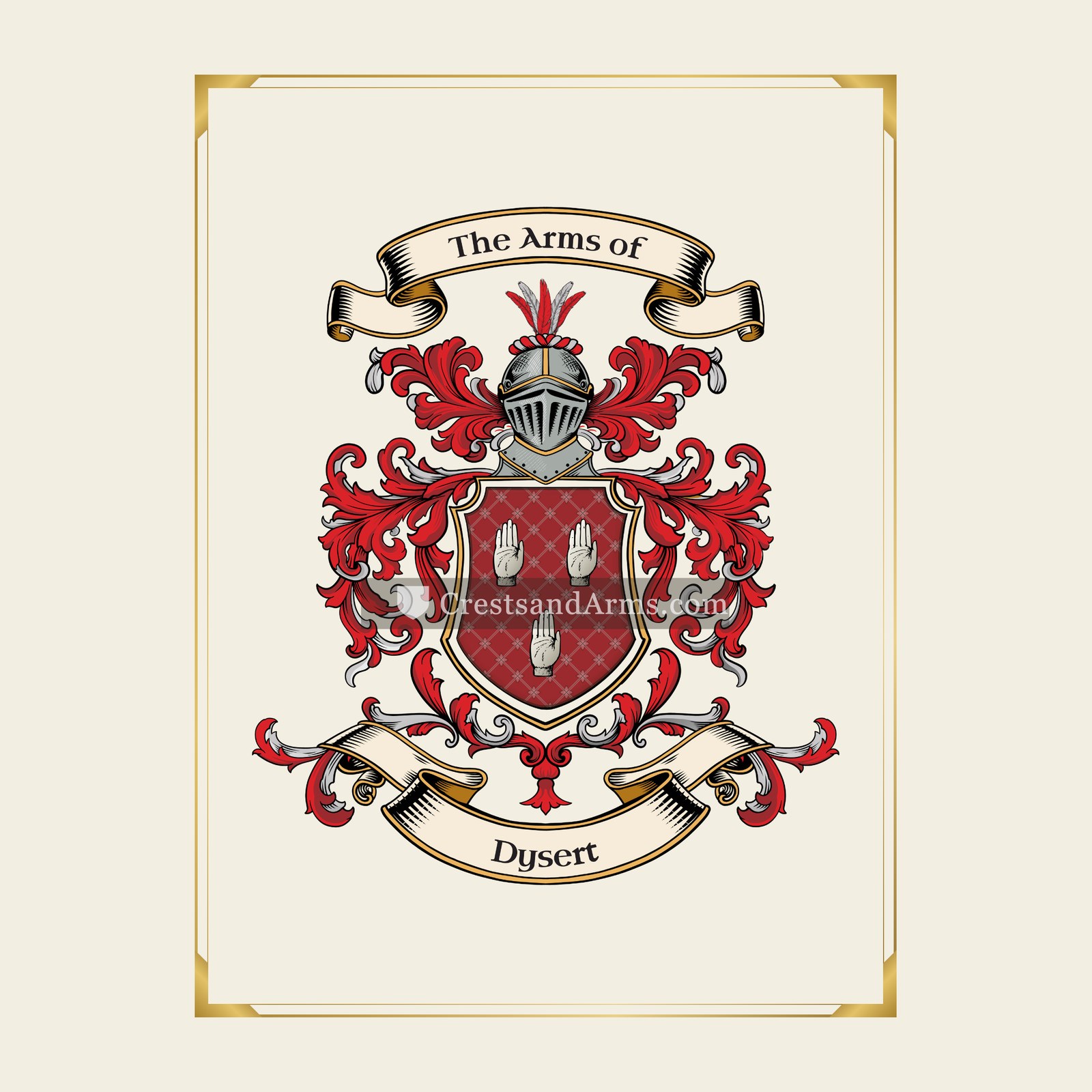 With gold border