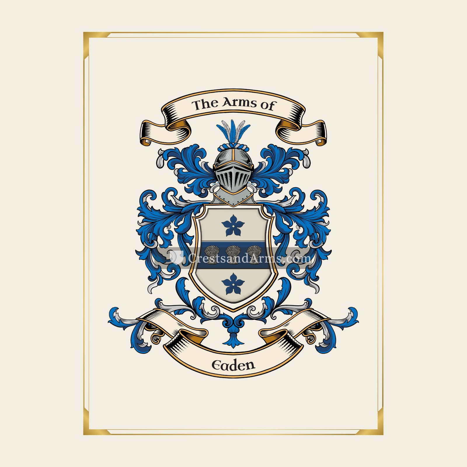 With gold border