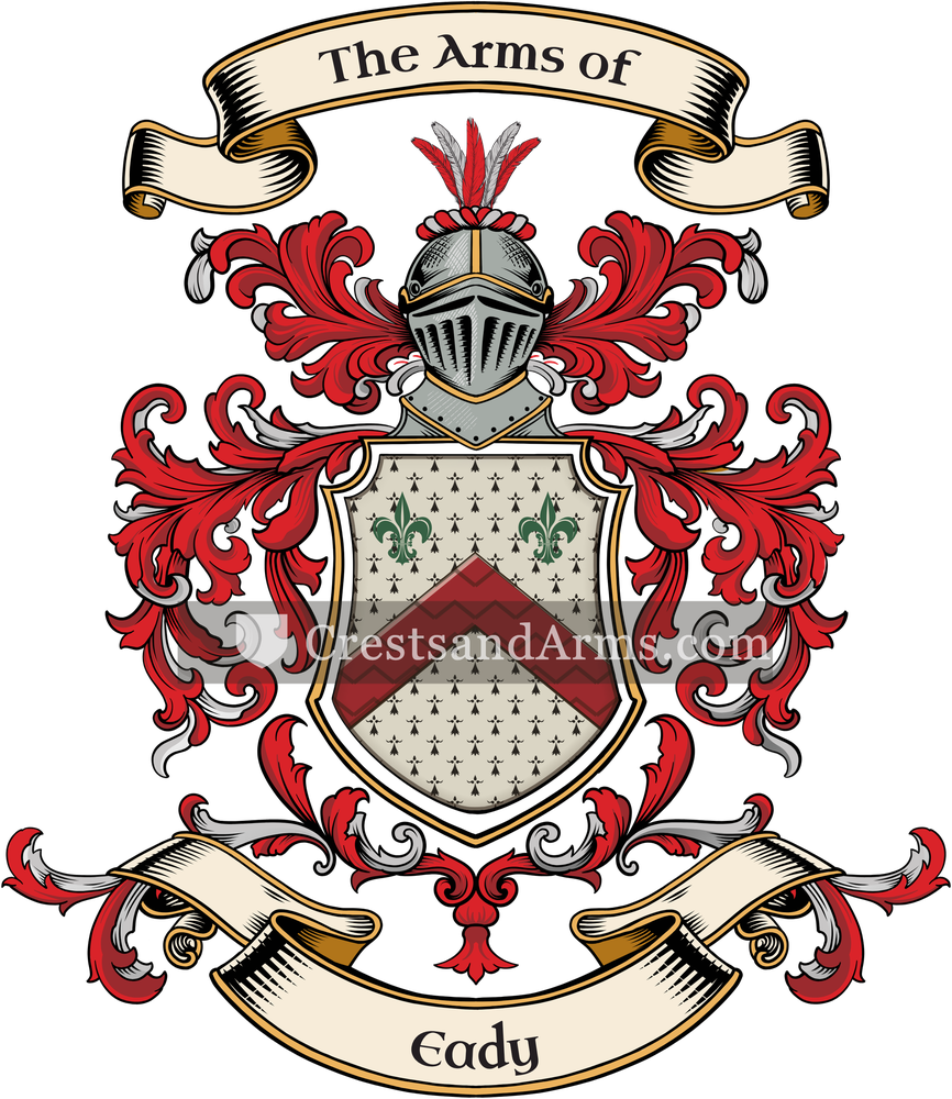 The Eady coat of arms, drawn from the recorded blazon