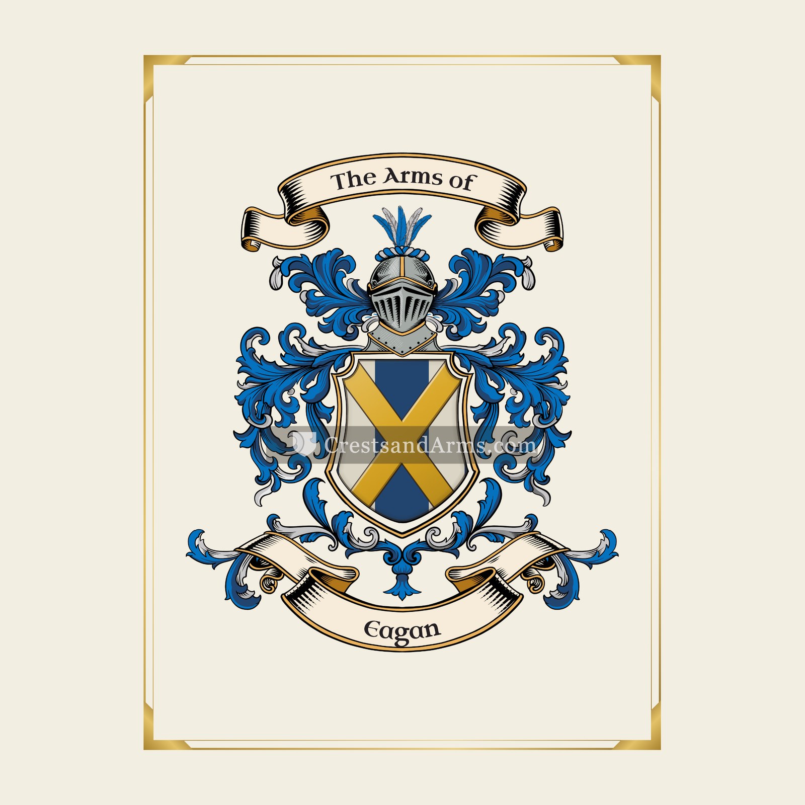 With gold border