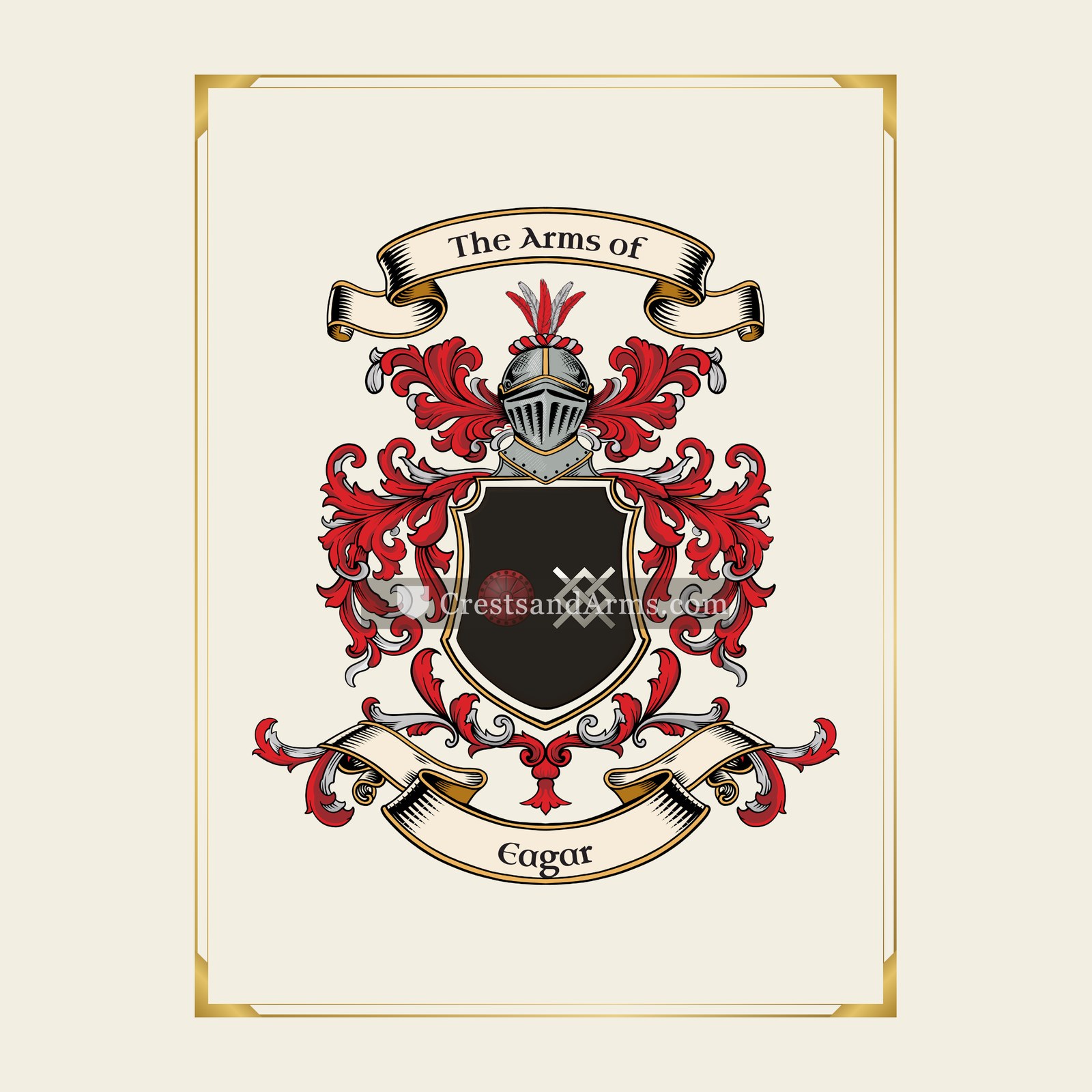 With gold border