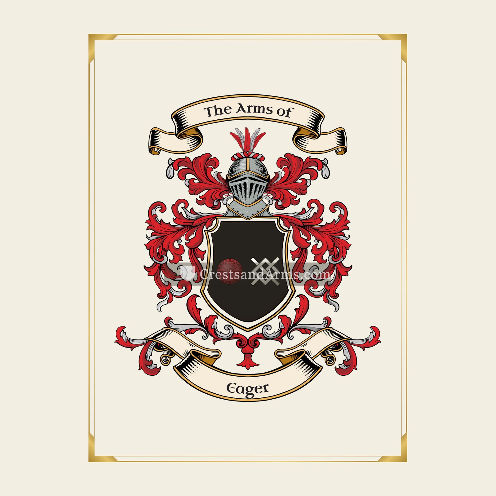 With gold border