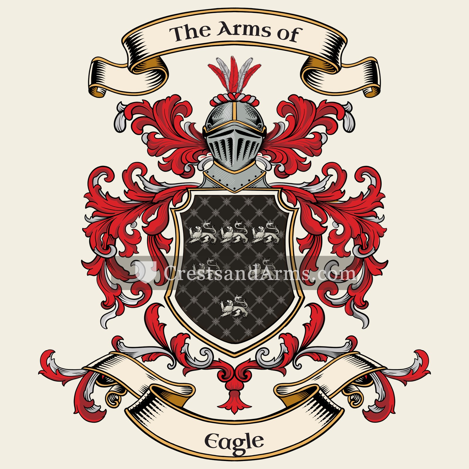 The Eagle coat of arms, drawn from the recorded blazon