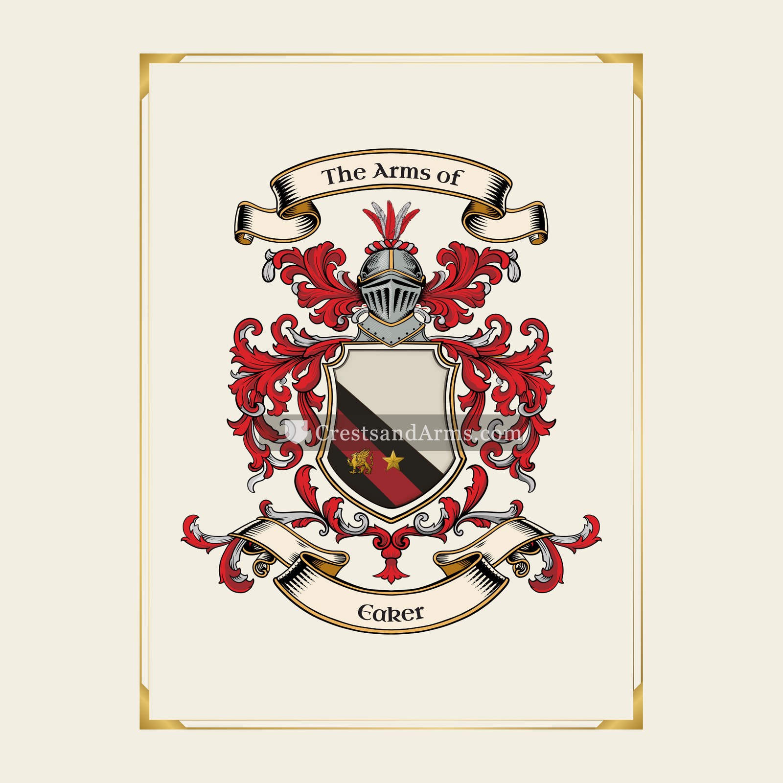 With gold border