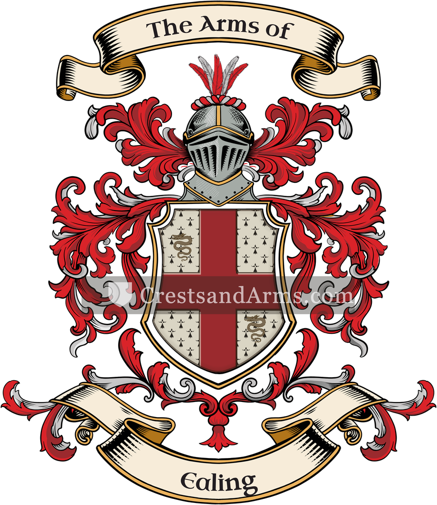 The Ealing coat of arms, drawn from the recorded blazon