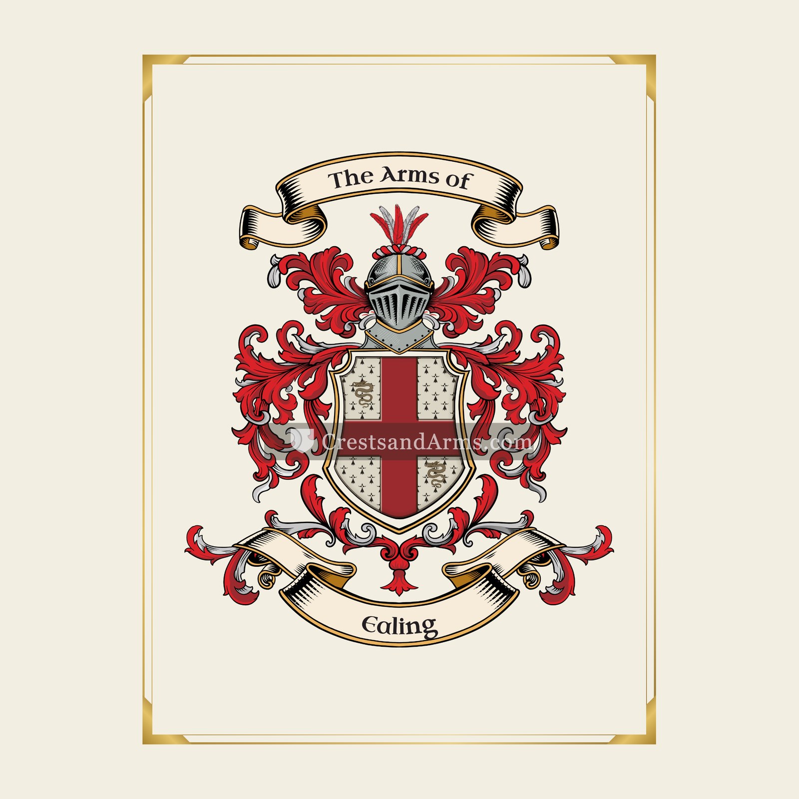 With gold border