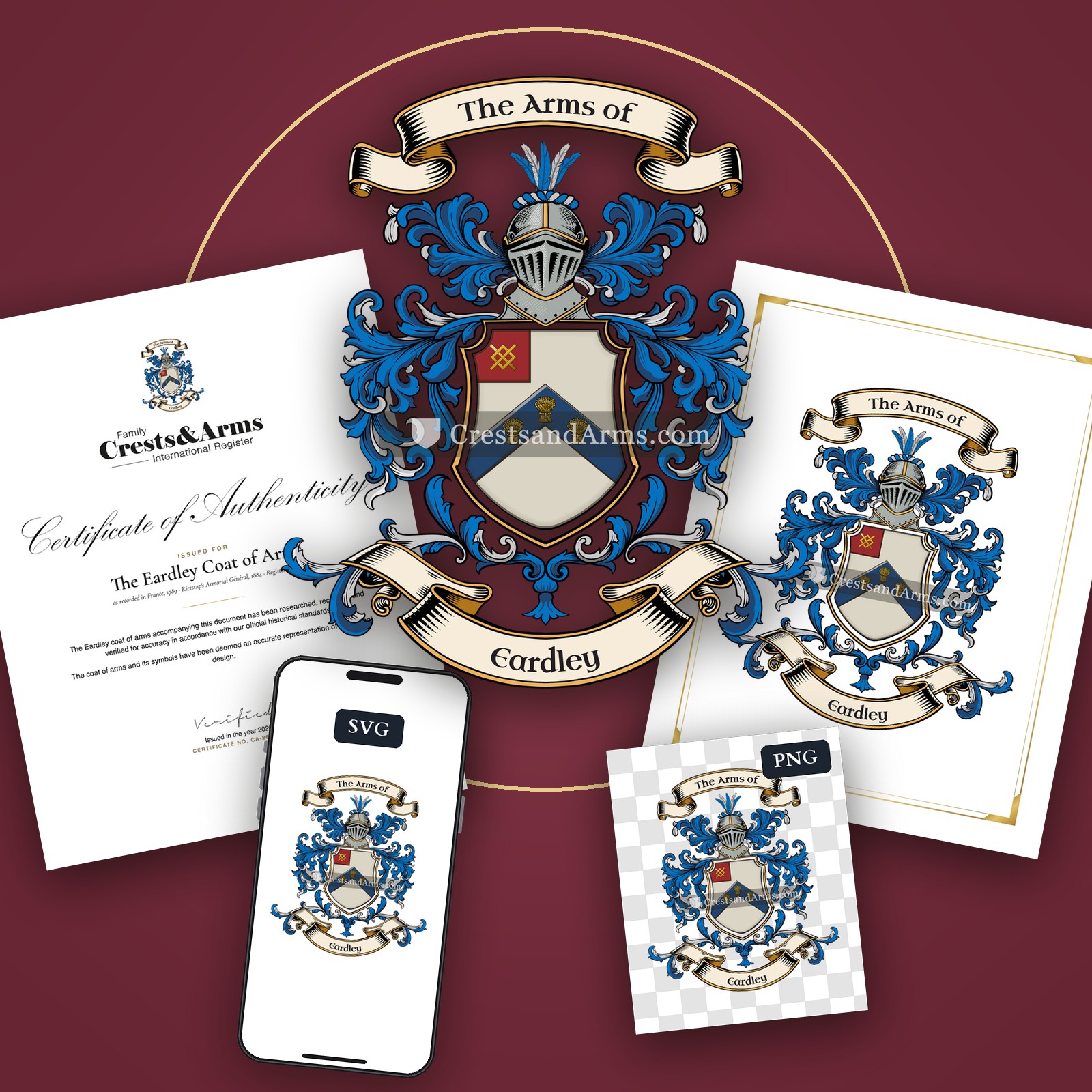 The Eardley arms on the coat of arms — digital pack