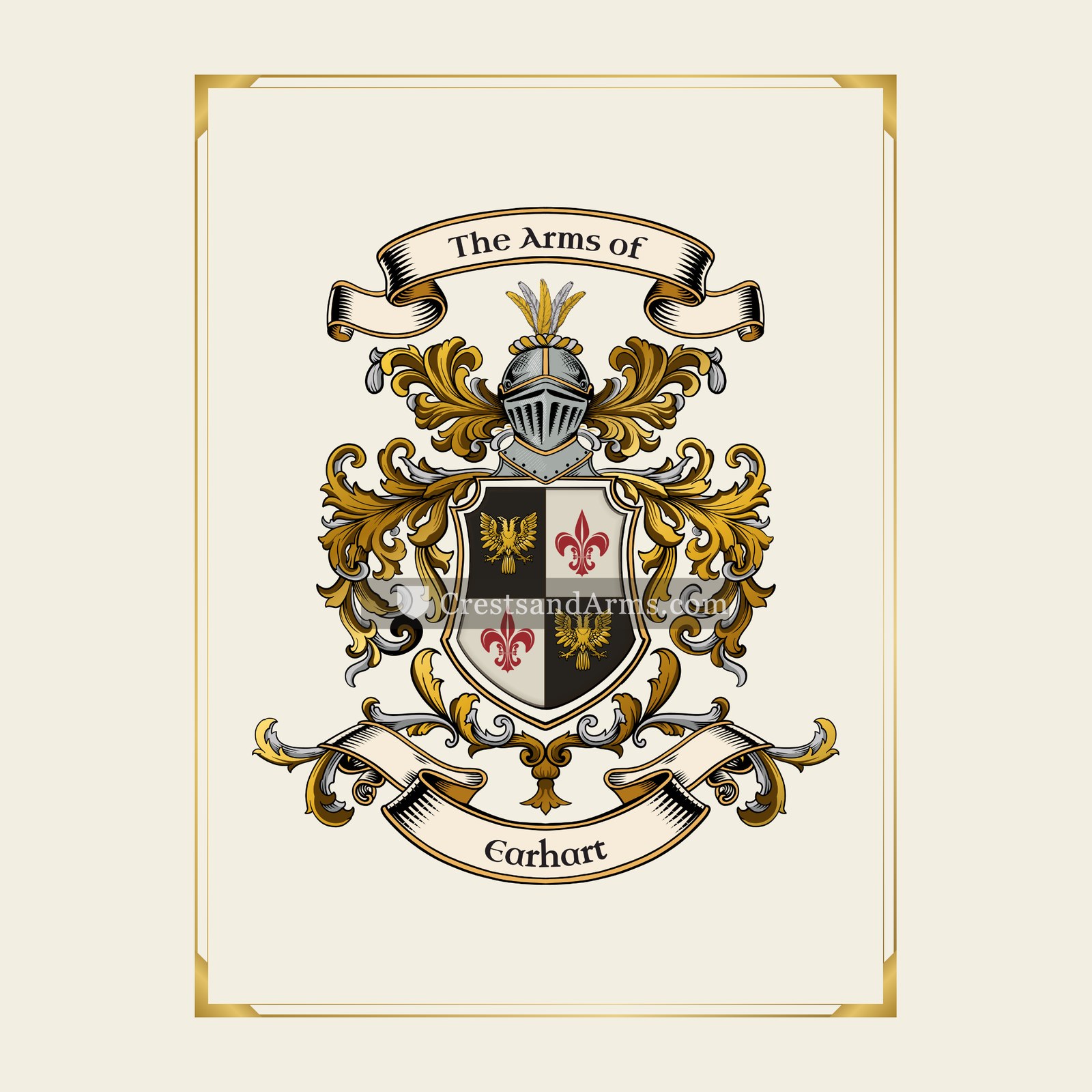 With gold border