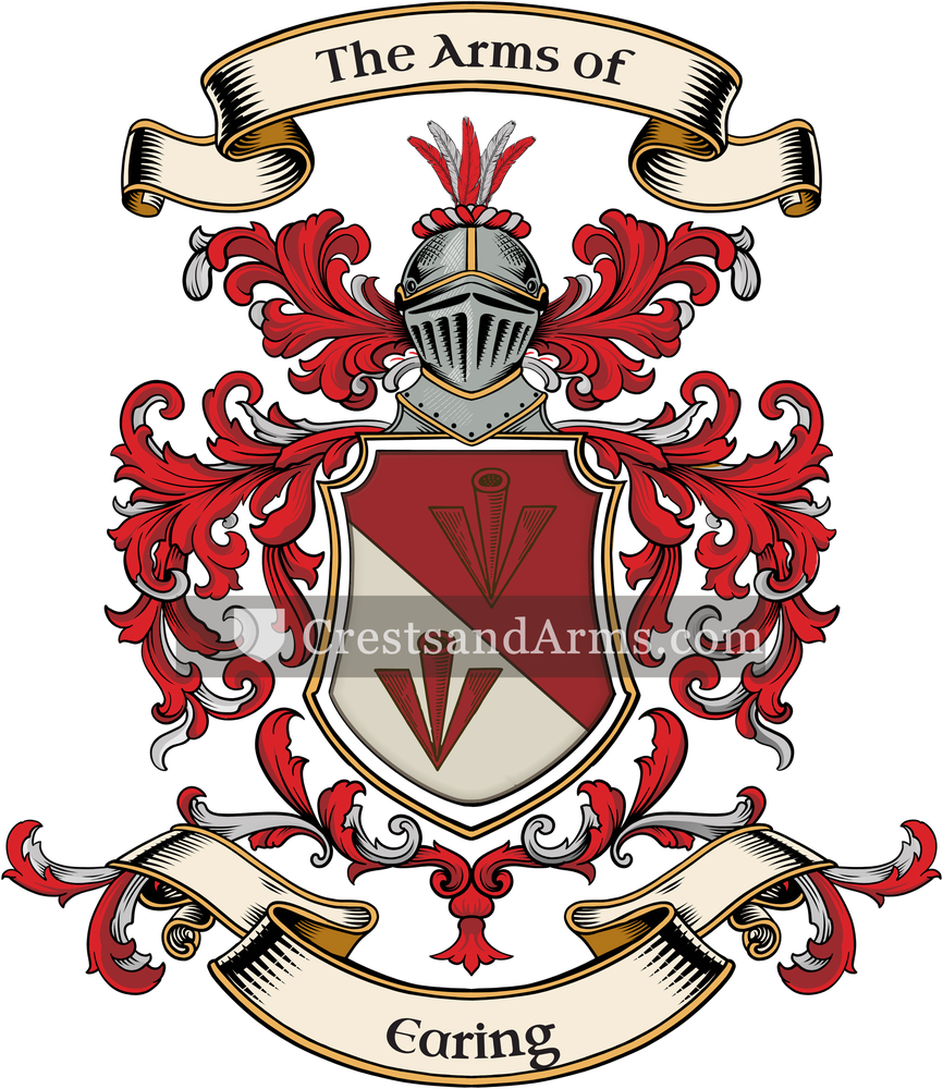 The Earing coat of arms, drawn from the recorded blazon