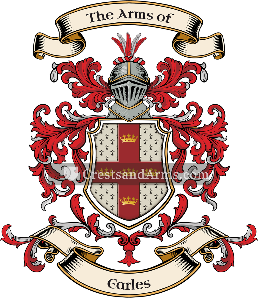 The Earles coat of arms, drawn from the recorded blazon