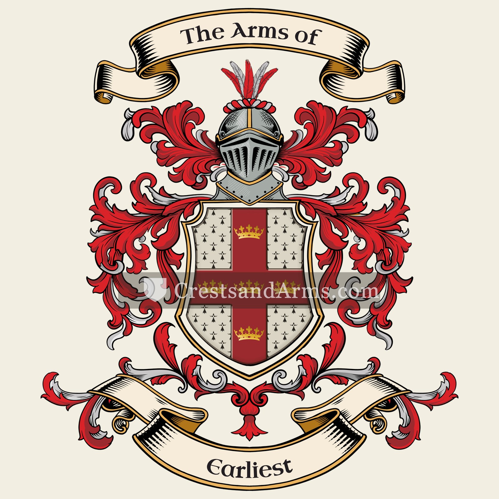 The Earliest coat of arms, drawn from the recorded blazon