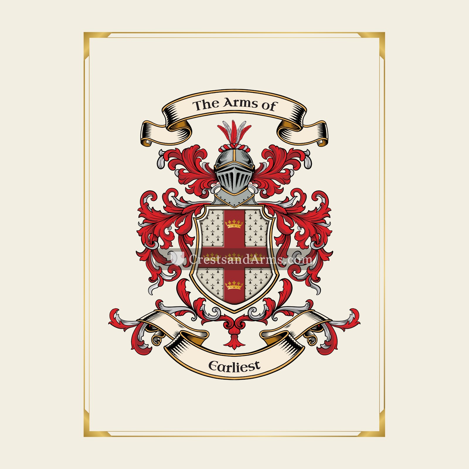 With gold border