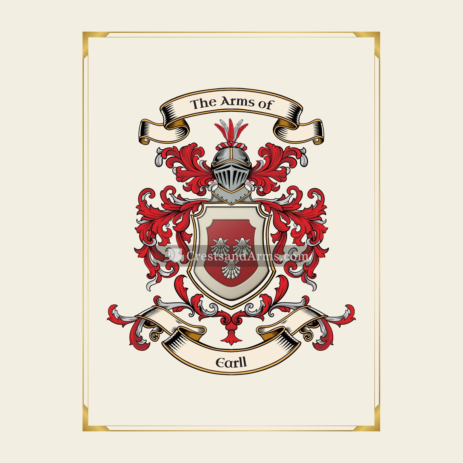 With gold border