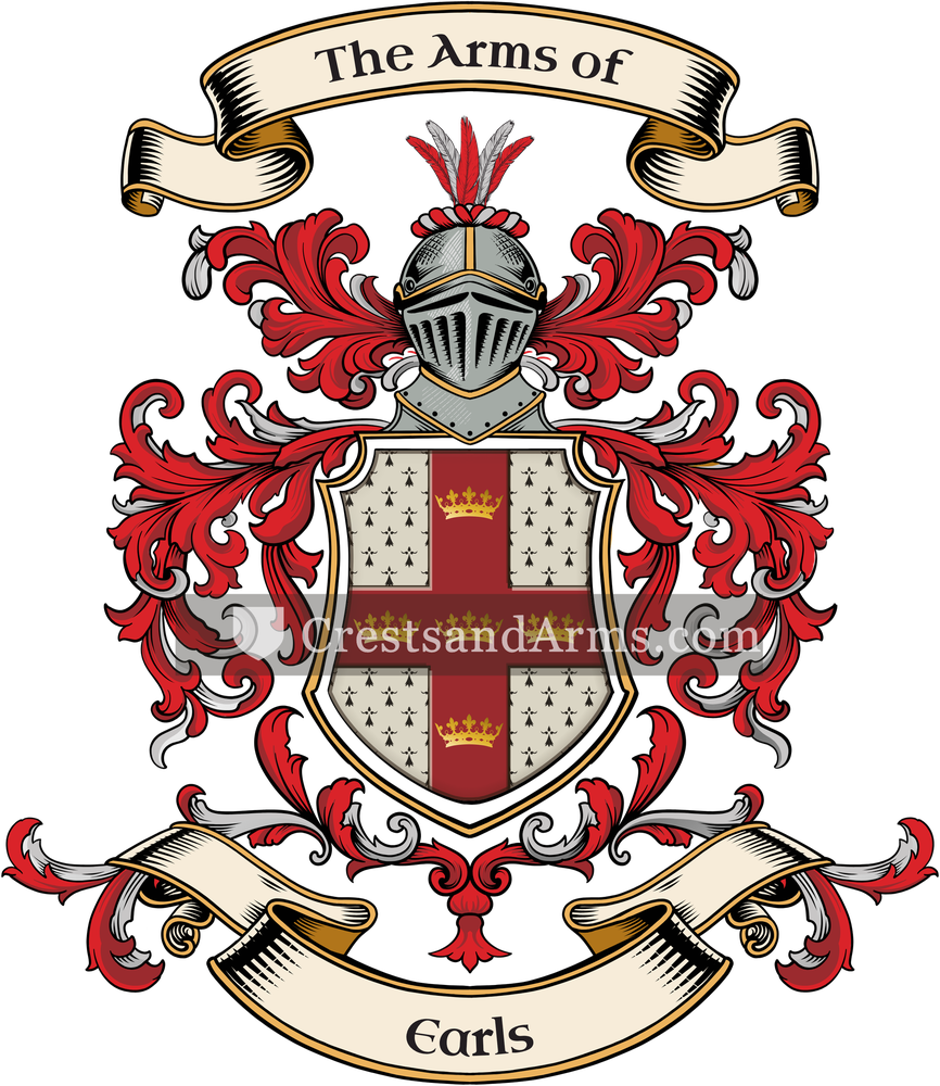 The Earls coat of arms, drawn from the recorded blazon