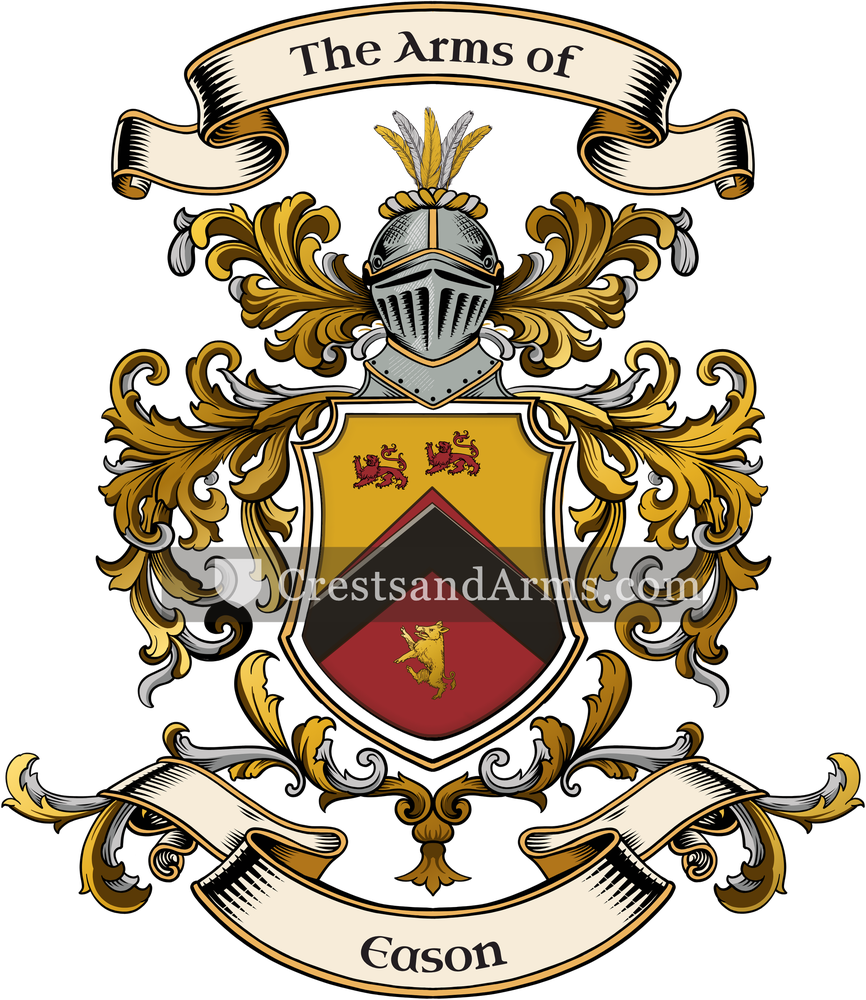 The Eason coat of arms, drawn from the recorded blazon