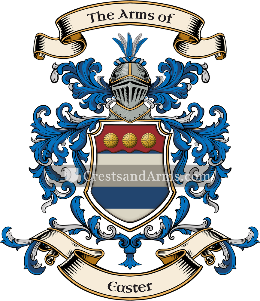 The Easter coat of arms, drawn from the recorded blazon