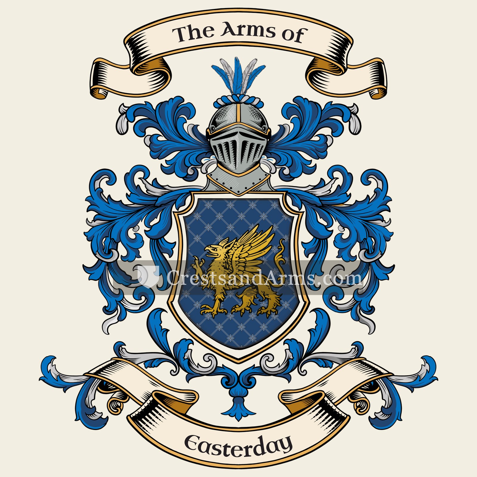 The Easterday coat of arms, drawn from the recorded blazon