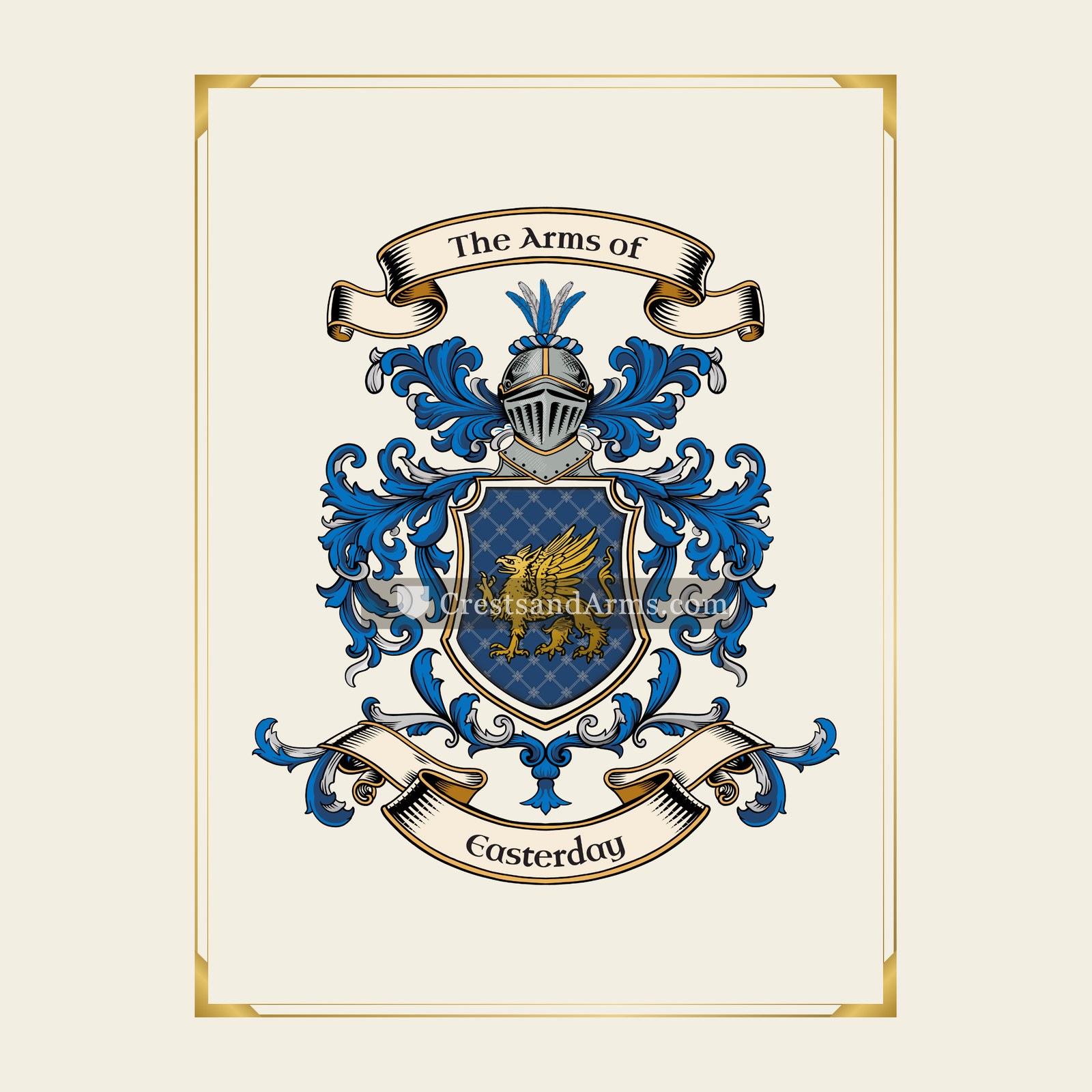 With gold border