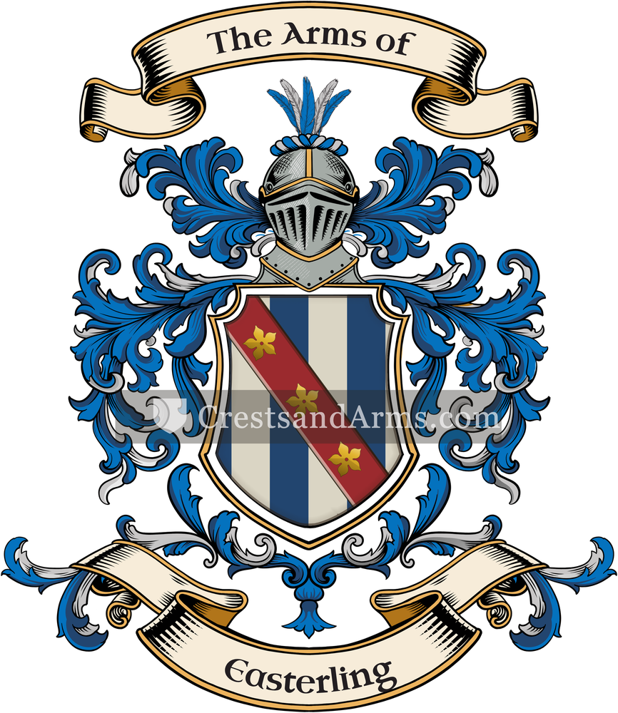 The Easterling coat of arms, drawn from the recorded blazon