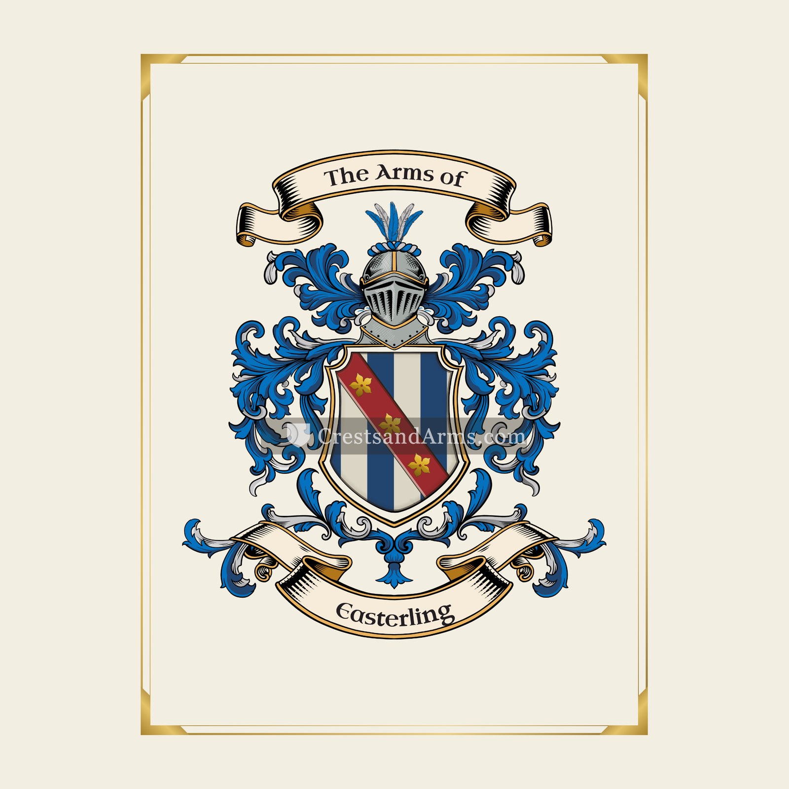 With gold border