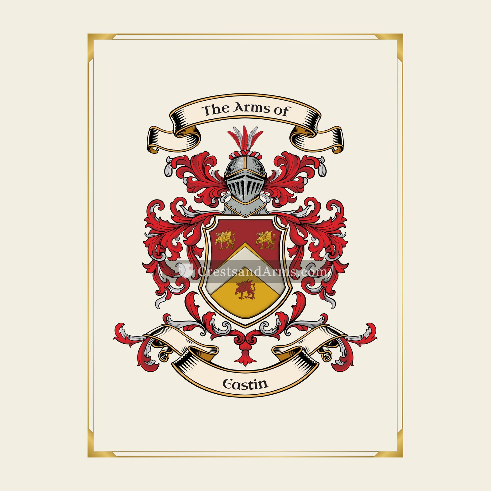 With gold border