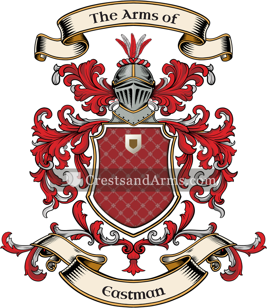The Eastman coat of arms, drawn from the recorded blazon