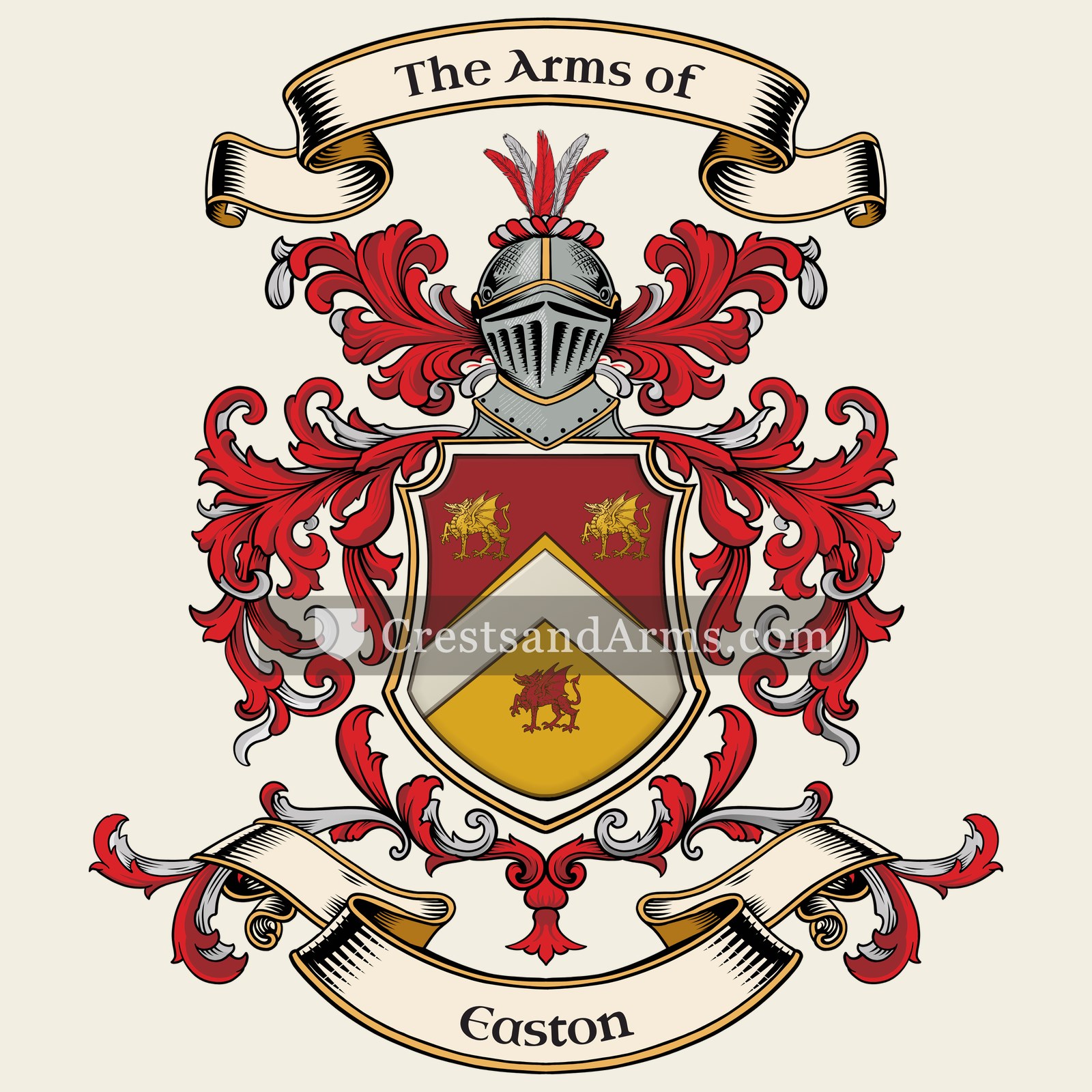 The Easton coat of arms, drawn from the recorded blazon