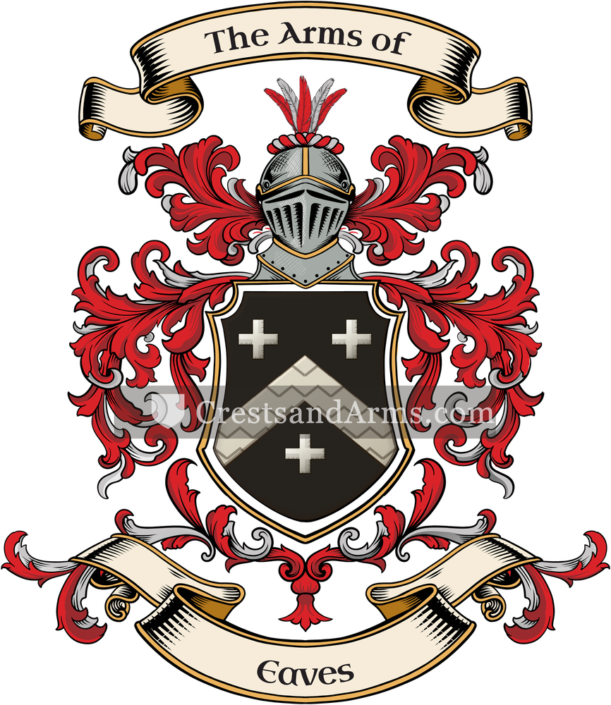 The Eaves coat of arms, drawn from the recorded blazon