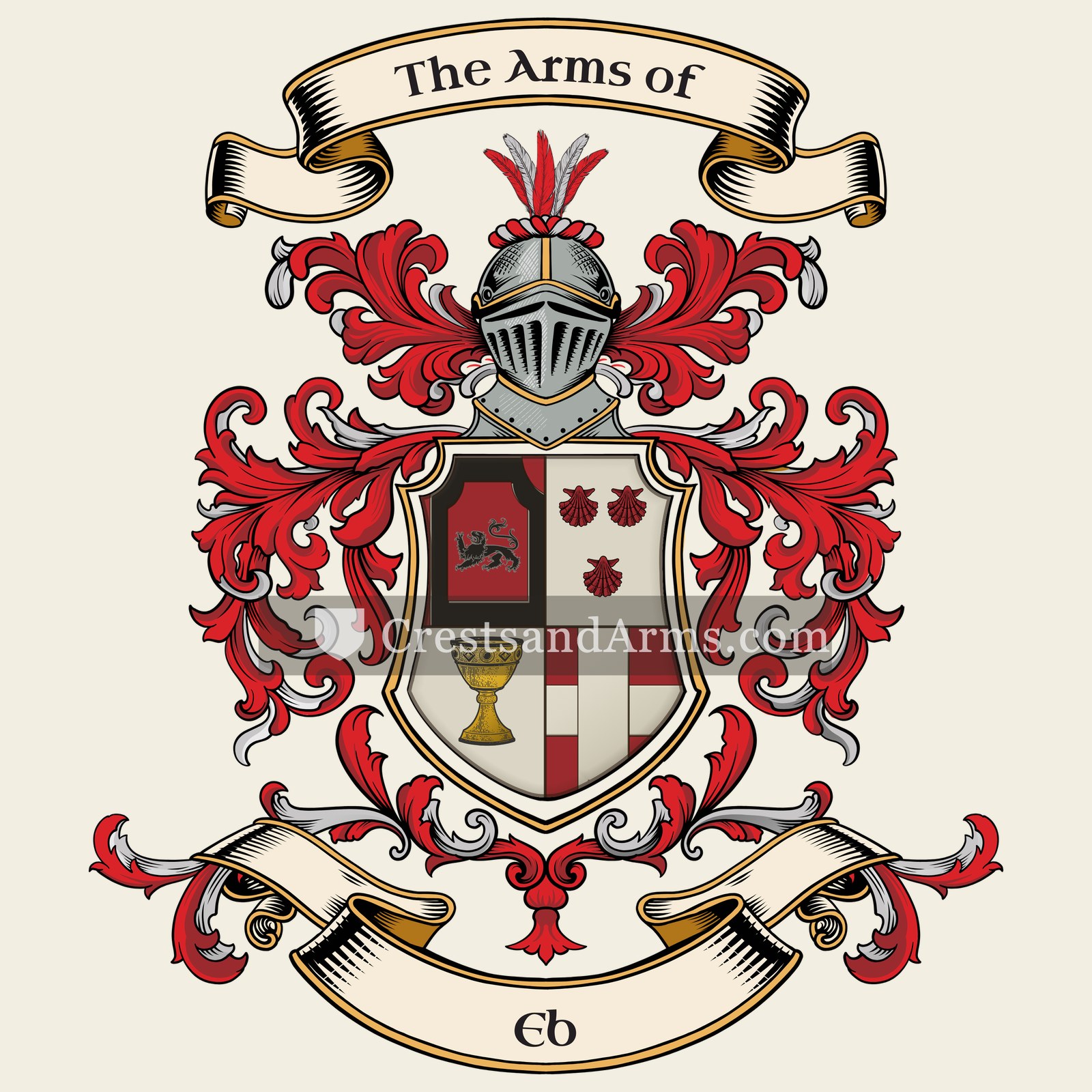 The Eb coat of arms, drawn from the recorded blazon