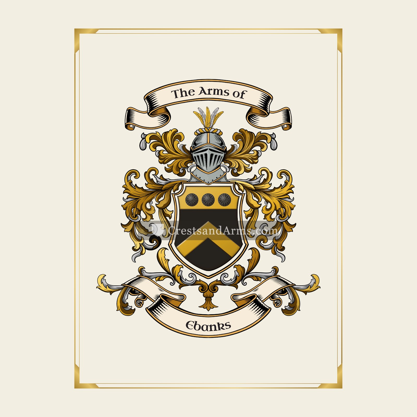 With gold border