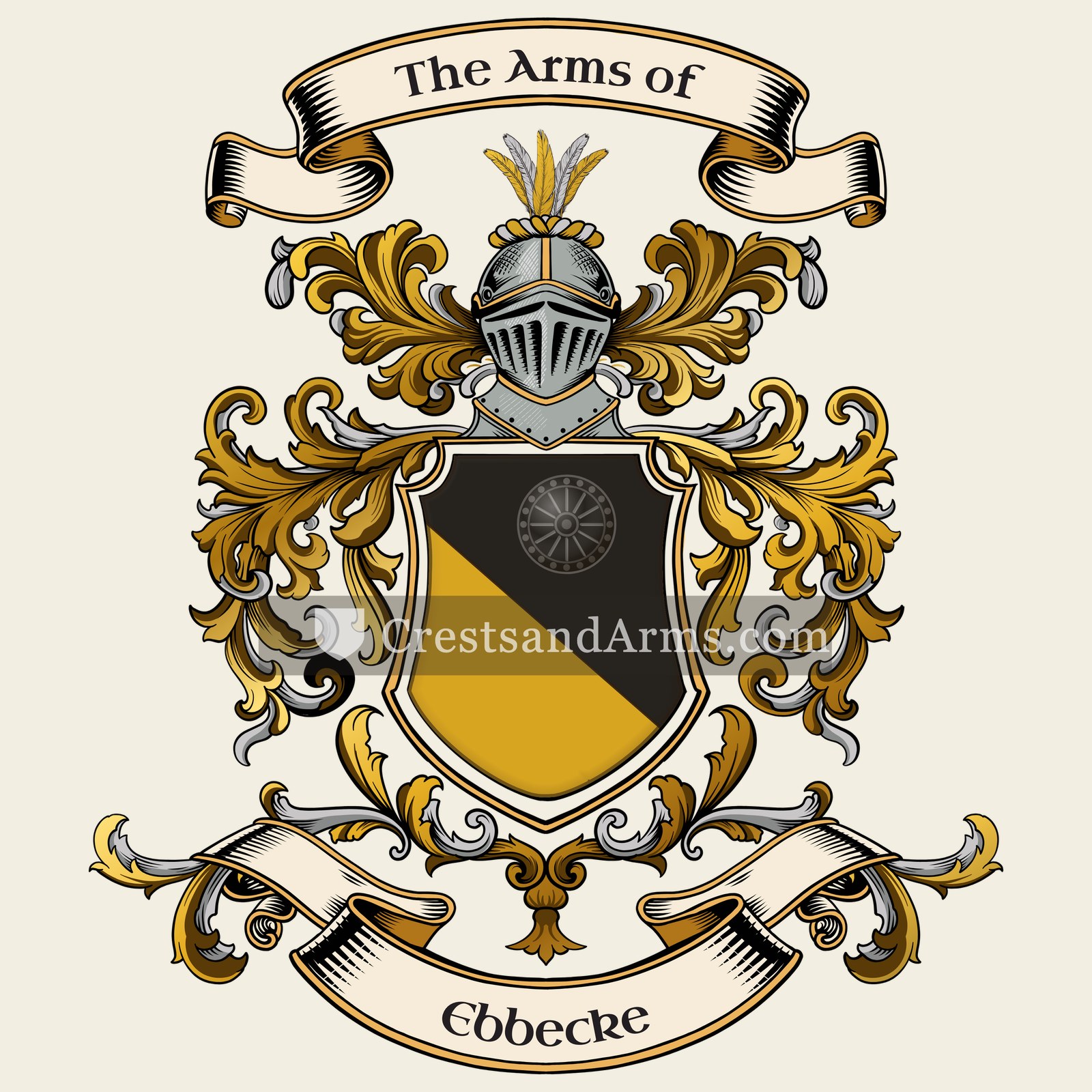 The Ebbecke coat of arms, drawn from the recorded blazon